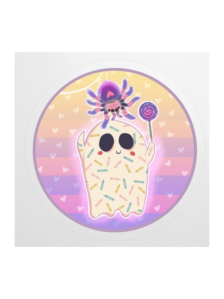 Pastel Little Ghost & the Pet Spider - Vinyl Sticker product image (2)