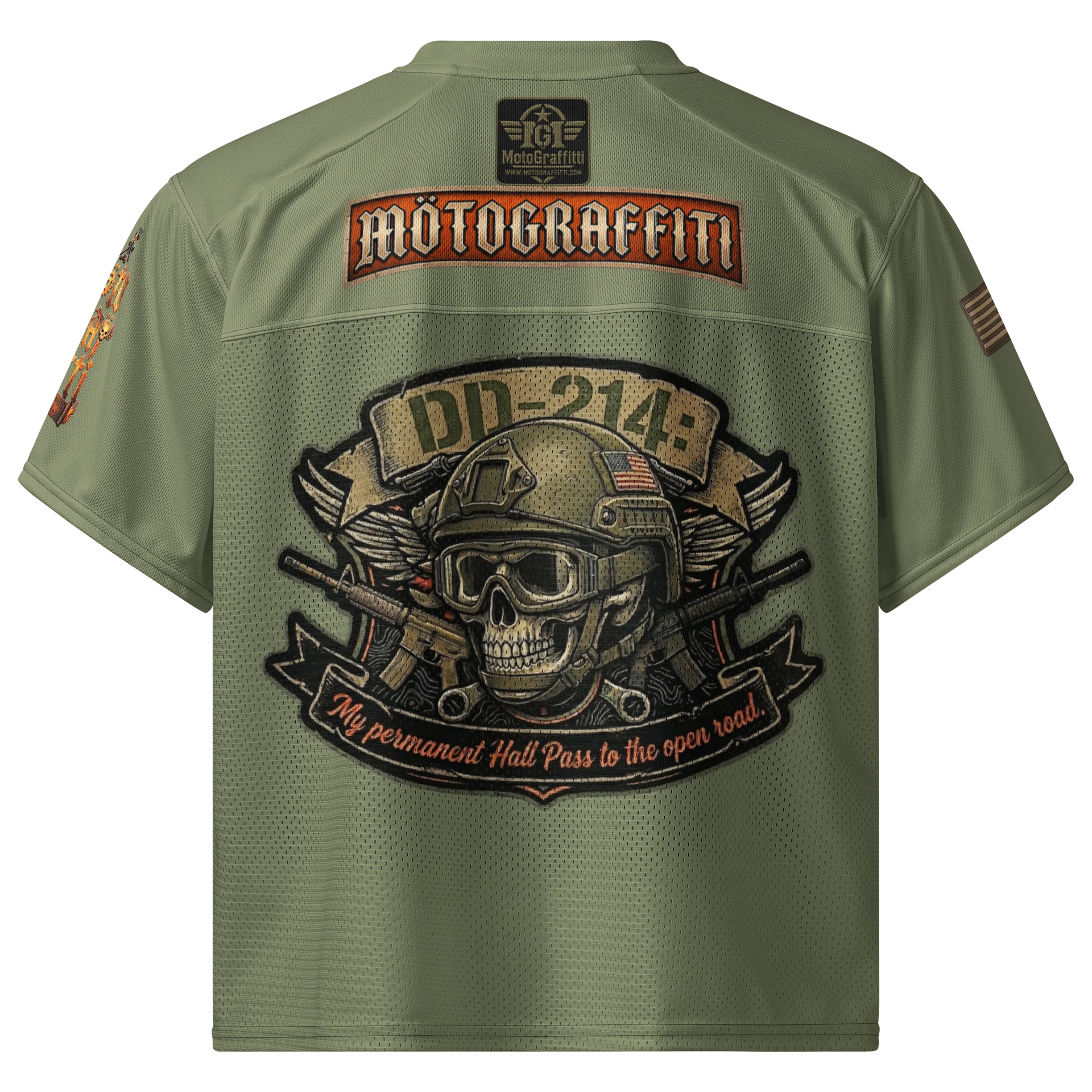 MötoGraffitti DD214 OD Green Football Jersey product image (2)