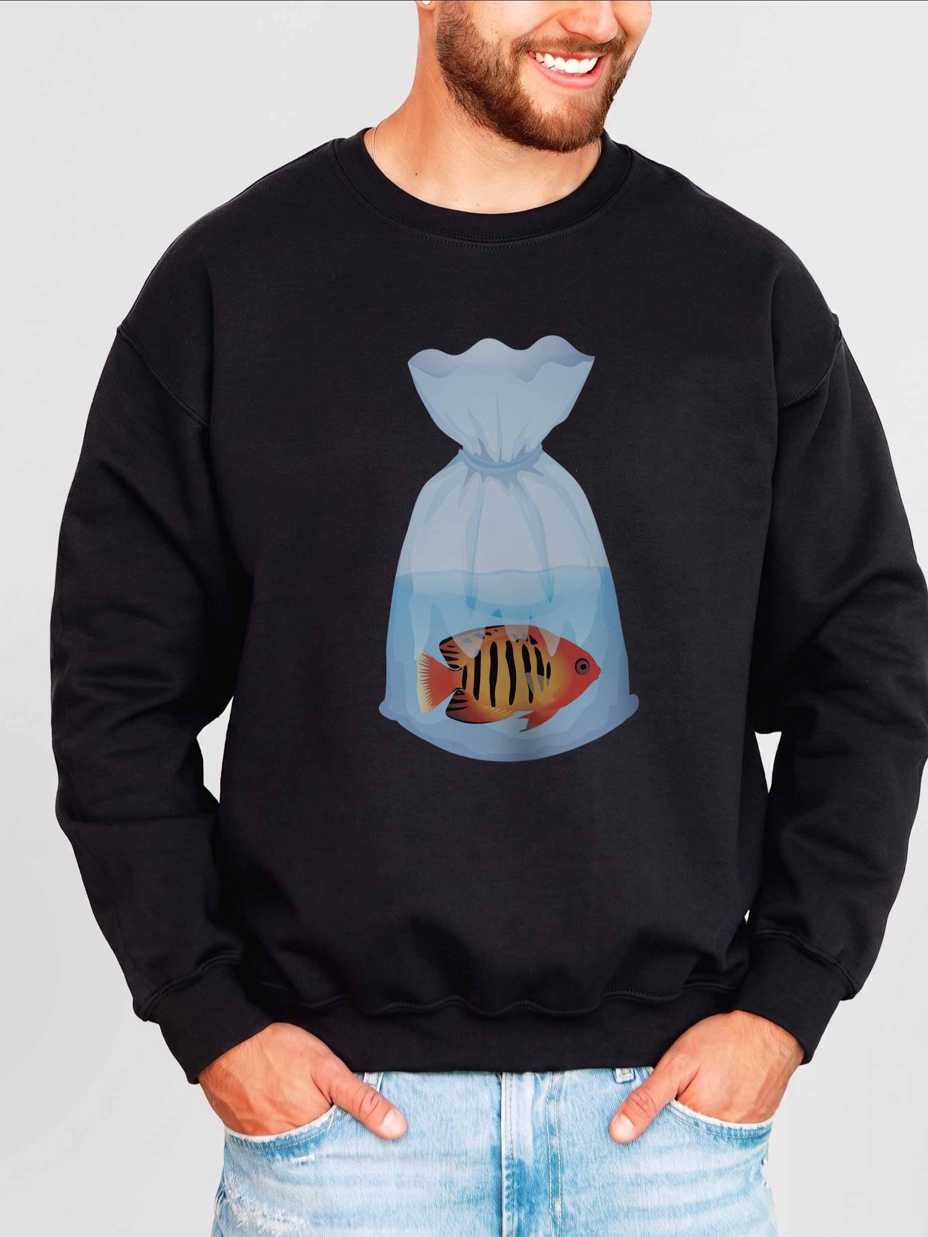 Flame Angelfish Fish Bag Sweatshirt – Funny Reef Tank & Saltwater Aquarium Graphic Sweatshirt product image (2)
