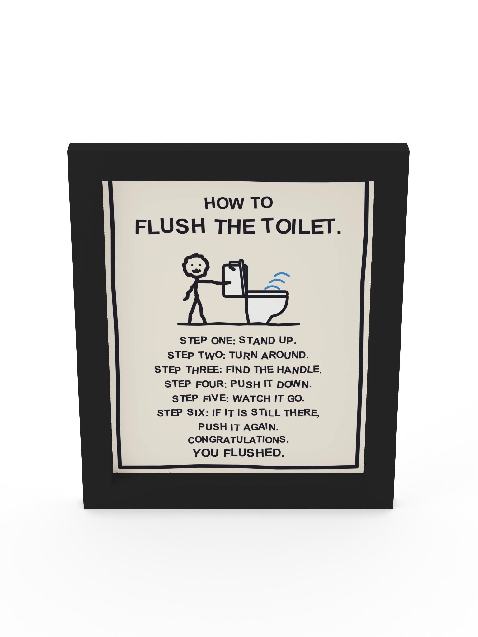 How to Flush the Toilet (Framed Bathroom Sign) product image (9)