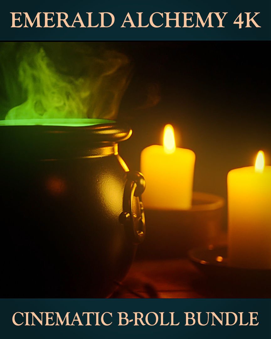 Emerald Alchemy: 4K Cinematic Ritual & Magic B-Roll Bundle (8 Clips) product image (1)