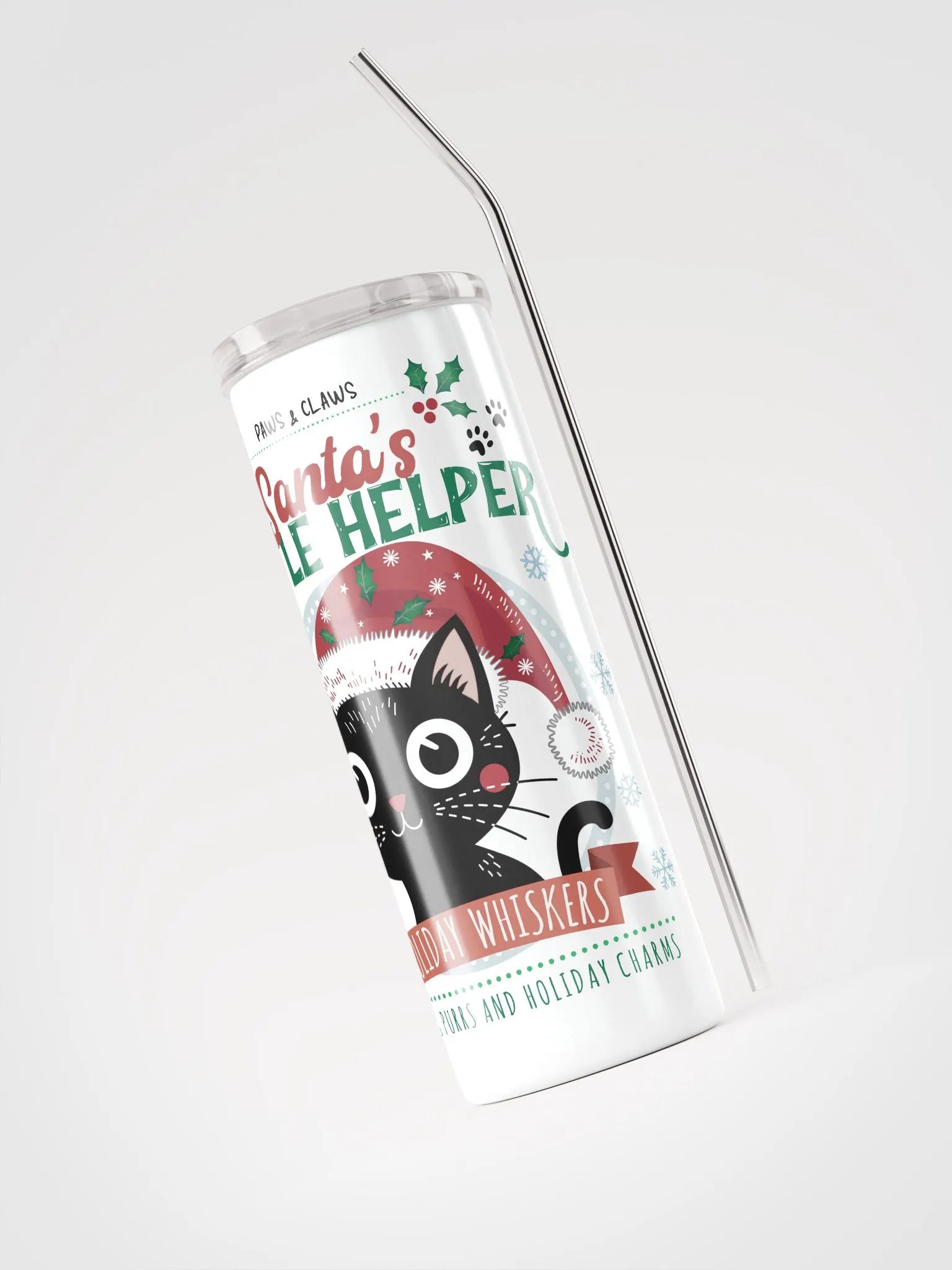 Santa's Little Helper -Tumbler with straw product image (3)