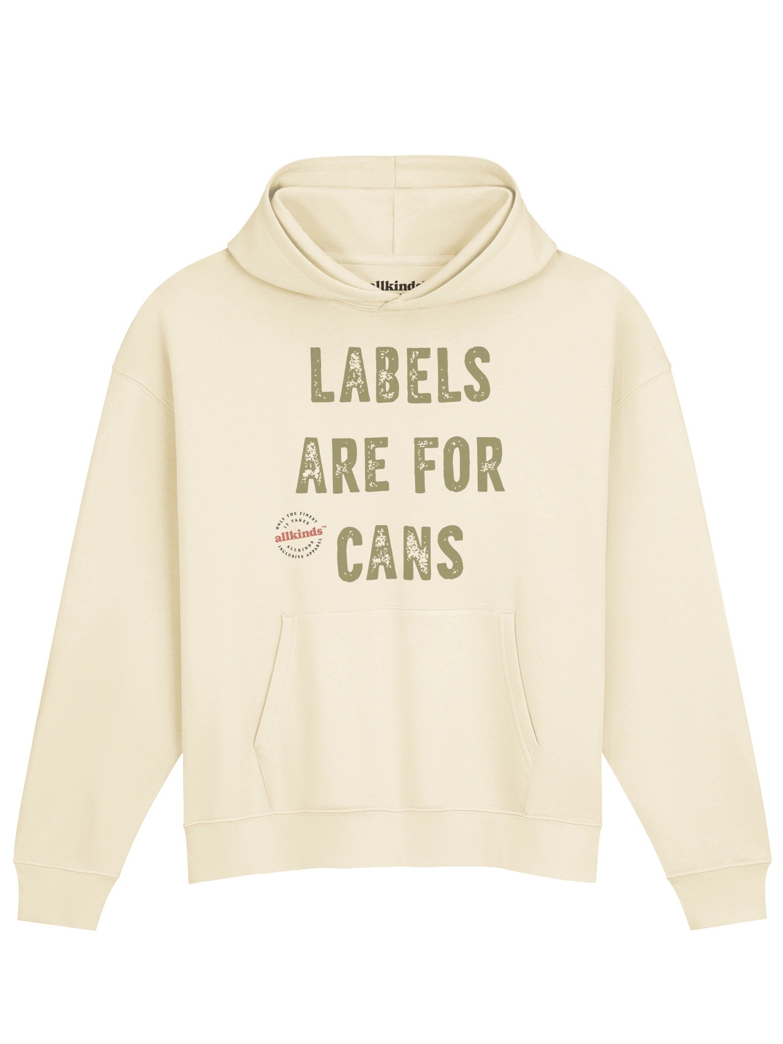 the 'labels' hoodie | single hit | light product image (1)