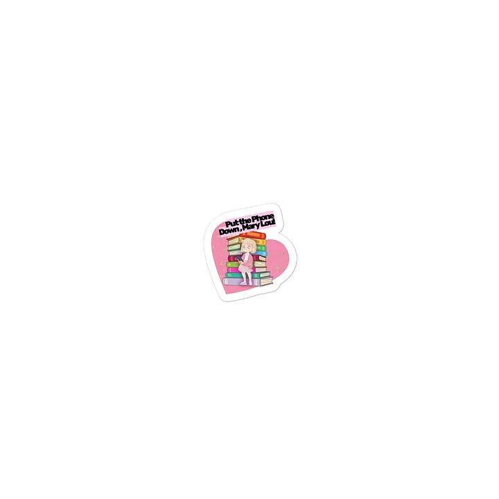 Mary Lou with Books Die Cut Sticker product image (1)