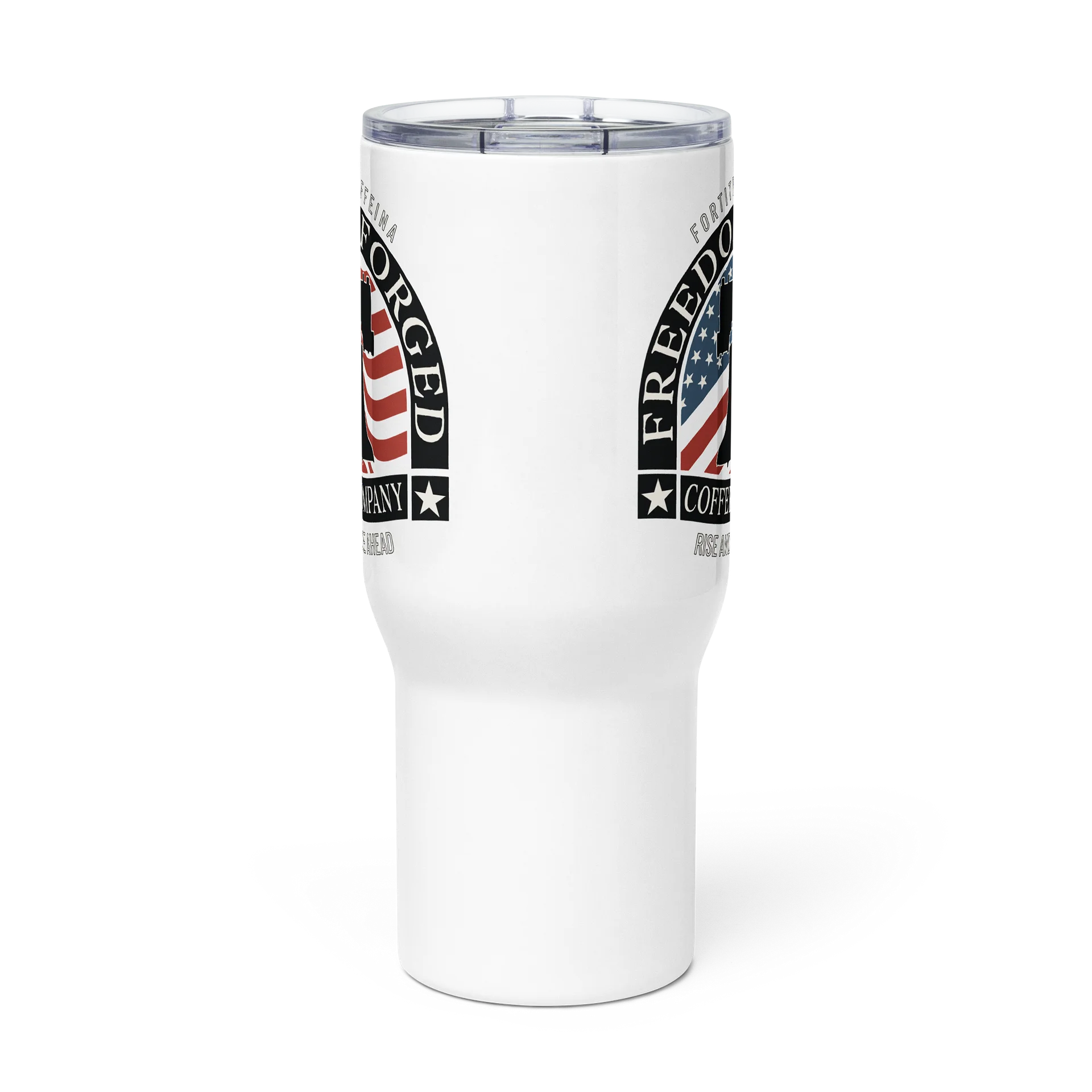 Freedom Forged Travel Mug with Handle, Insulated. Liberty Bell Logo product image (3)