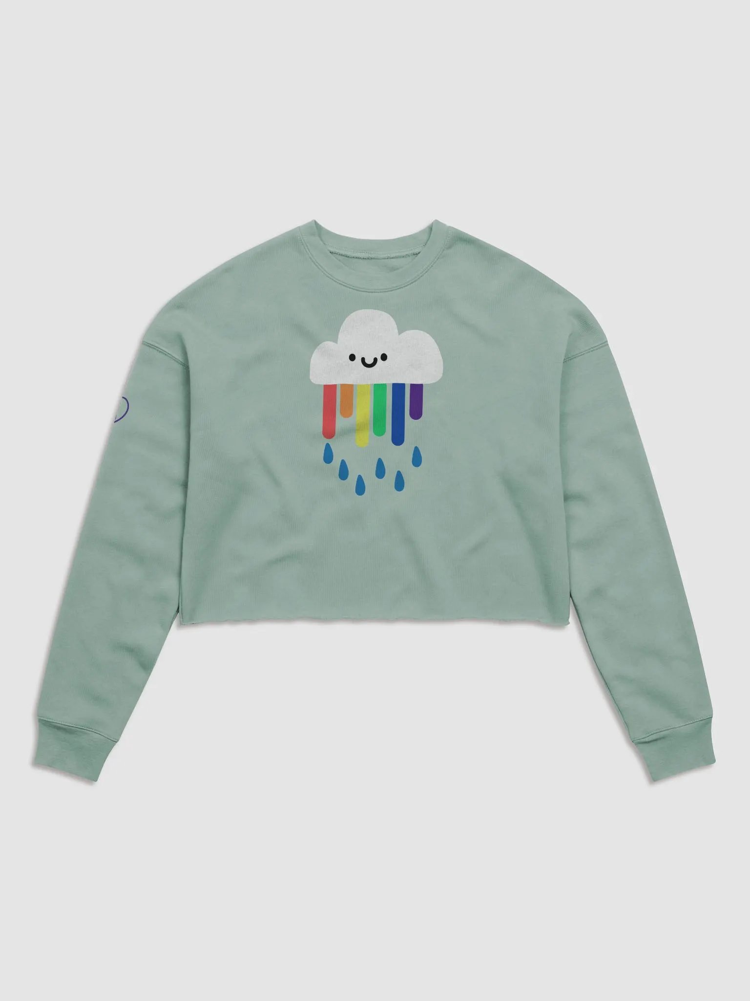 Rainbow Rain Cloud Cropped Sweatshirt product image (1)