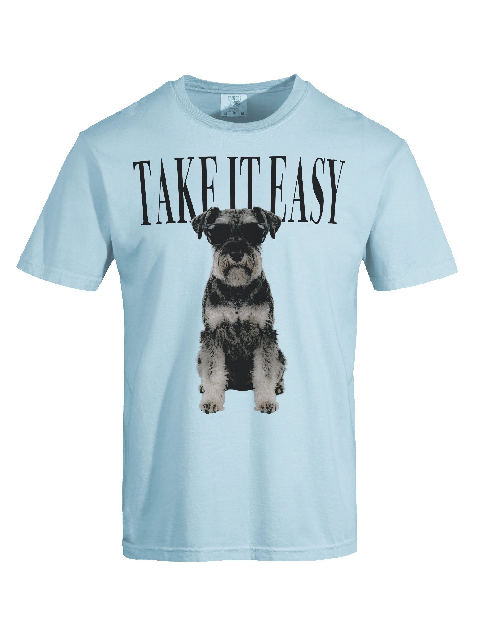 Take It Easy '90s Pop Vintage-Style T-Shirt for Miniature Schnauzer(Black & Silver) Owner product image (10)