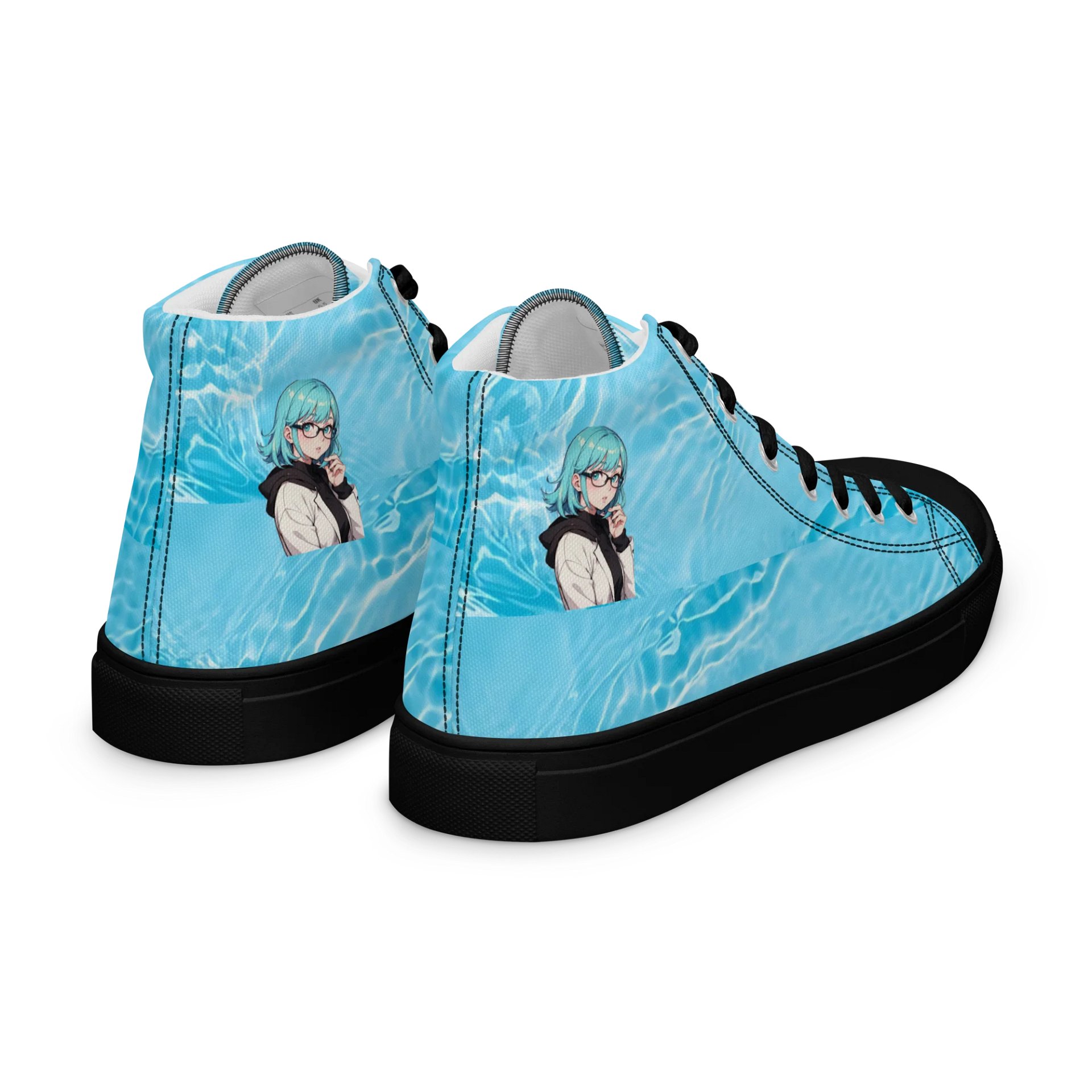 (Aqua WAIFU) K Women's High Top Canvas Shoes product image (7)
