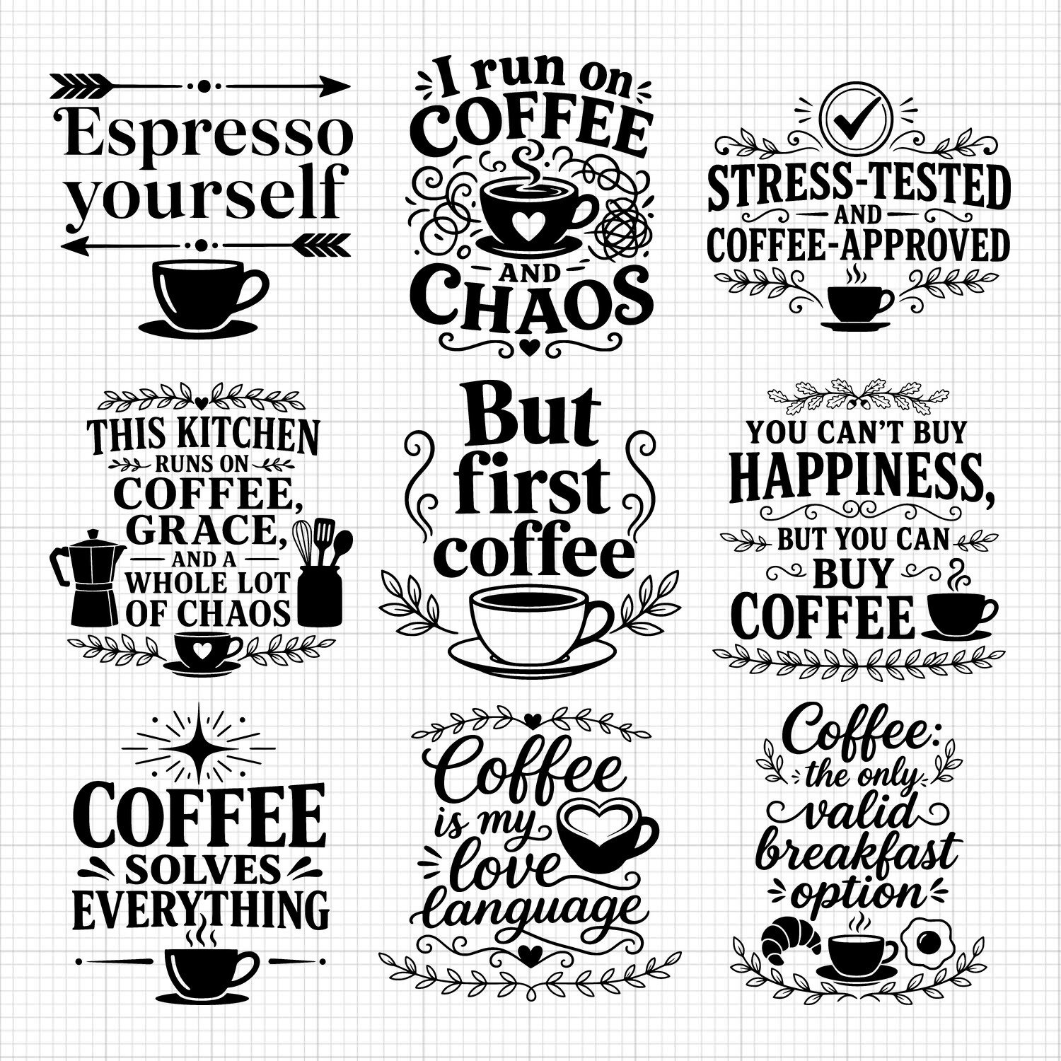 Coffee Bar Sayings SVG Bundle – 28 Kitchen & Mug SVG Files for Cricut, Laser & Crafting product image (3)