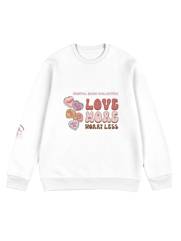 "Love More Worry Less" Unisex Eco Sweatshirt Hoodie – A Daily Reminder to Stay Positive product image (1)
