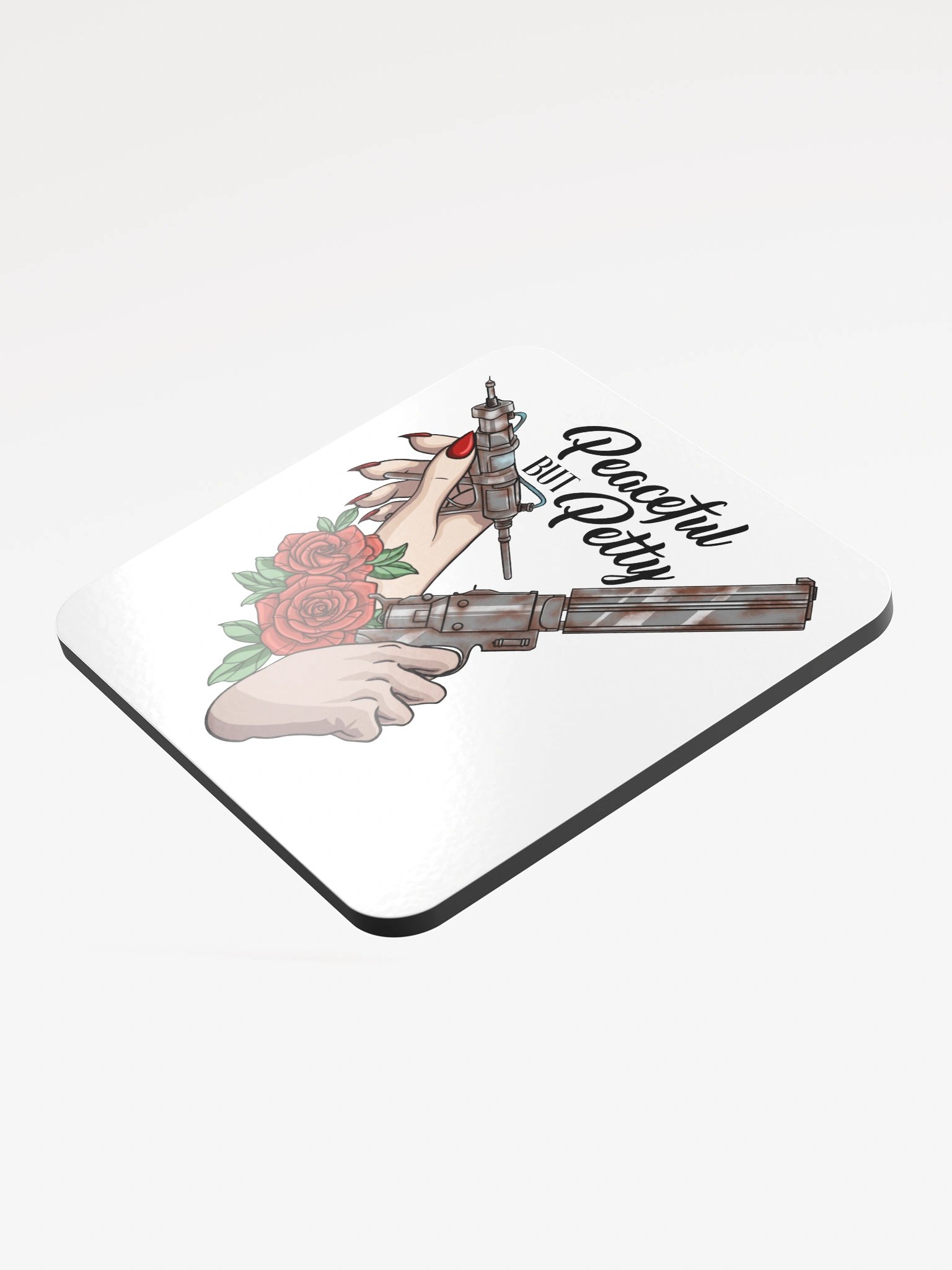 Peaceful but Petty Raider Cork Coaster product image (3)