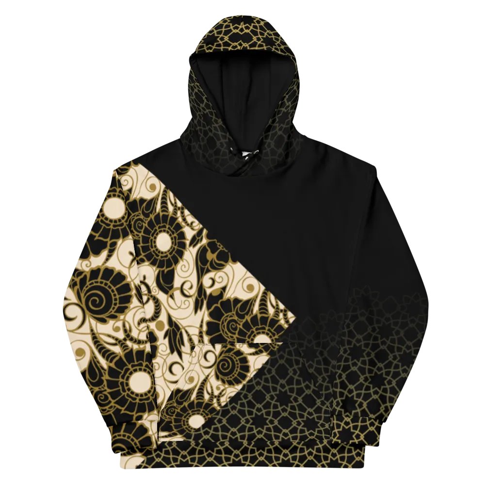 Black And Gold Patterned Hoodie product image (12)