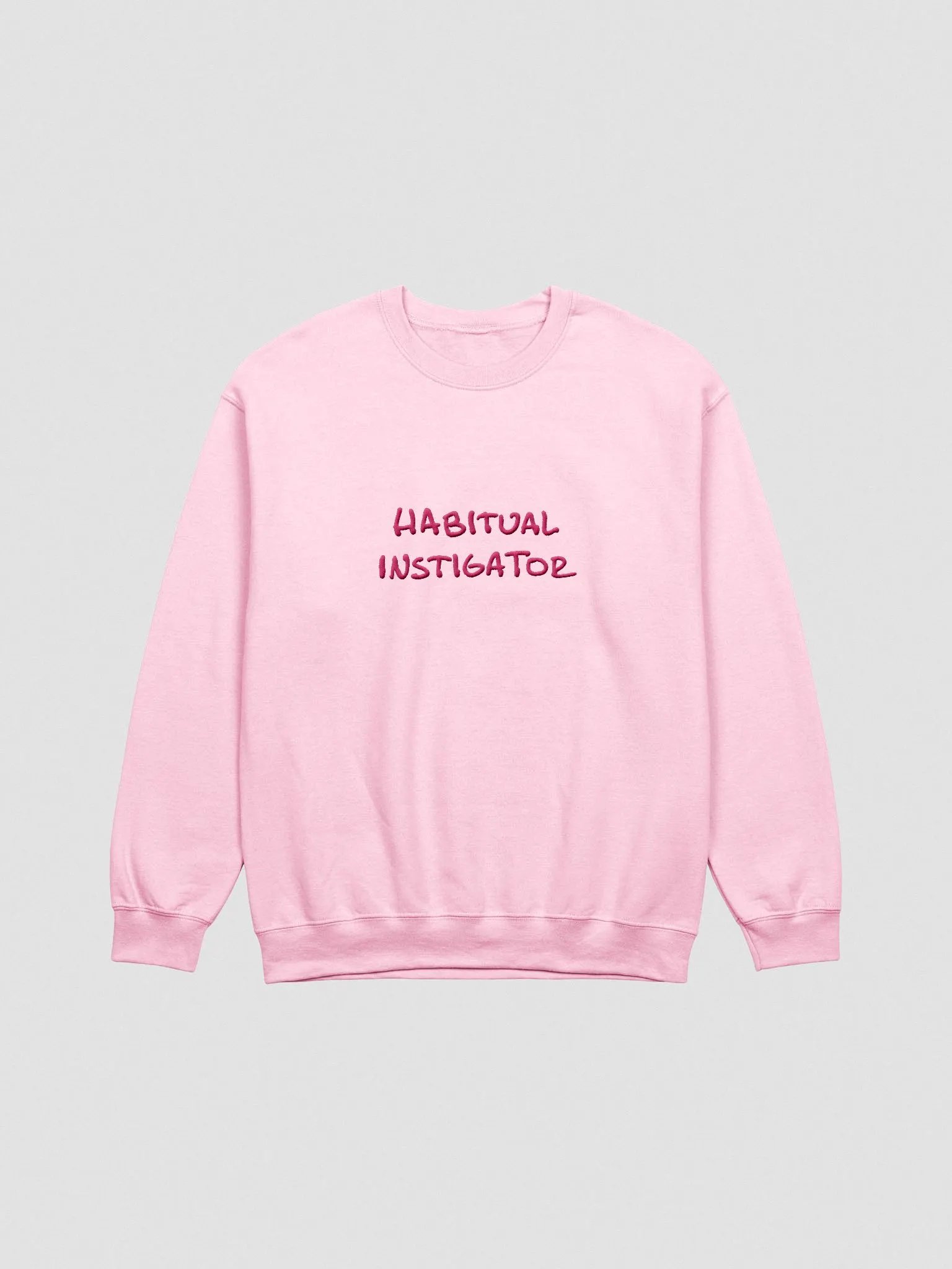 HABITUAL INSTIGATOR (lg. design, pink thread) embroidered crewneck product image (6)