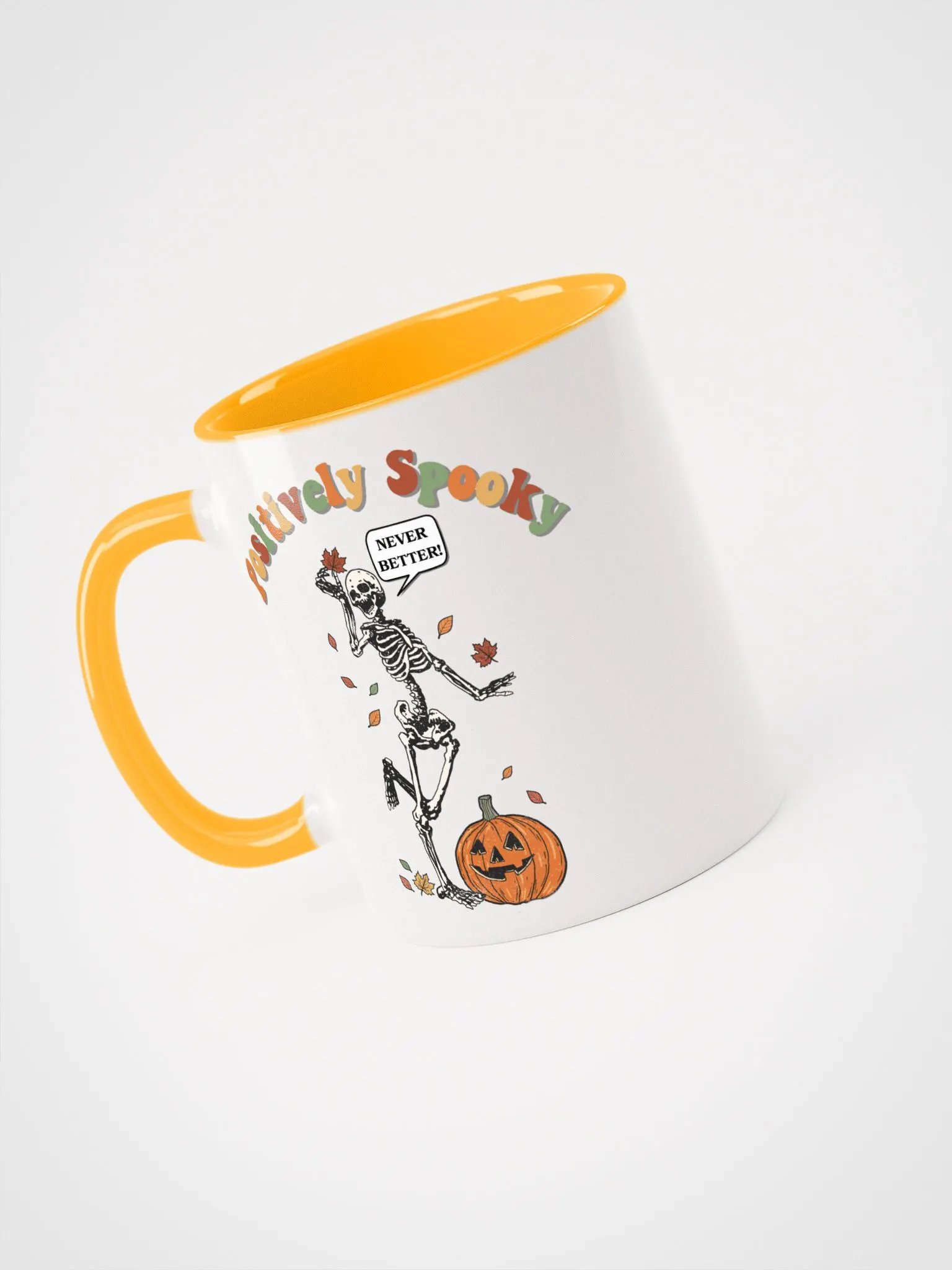Retro Spooky Skeleton Halloween Color Inside Mug product image (4)