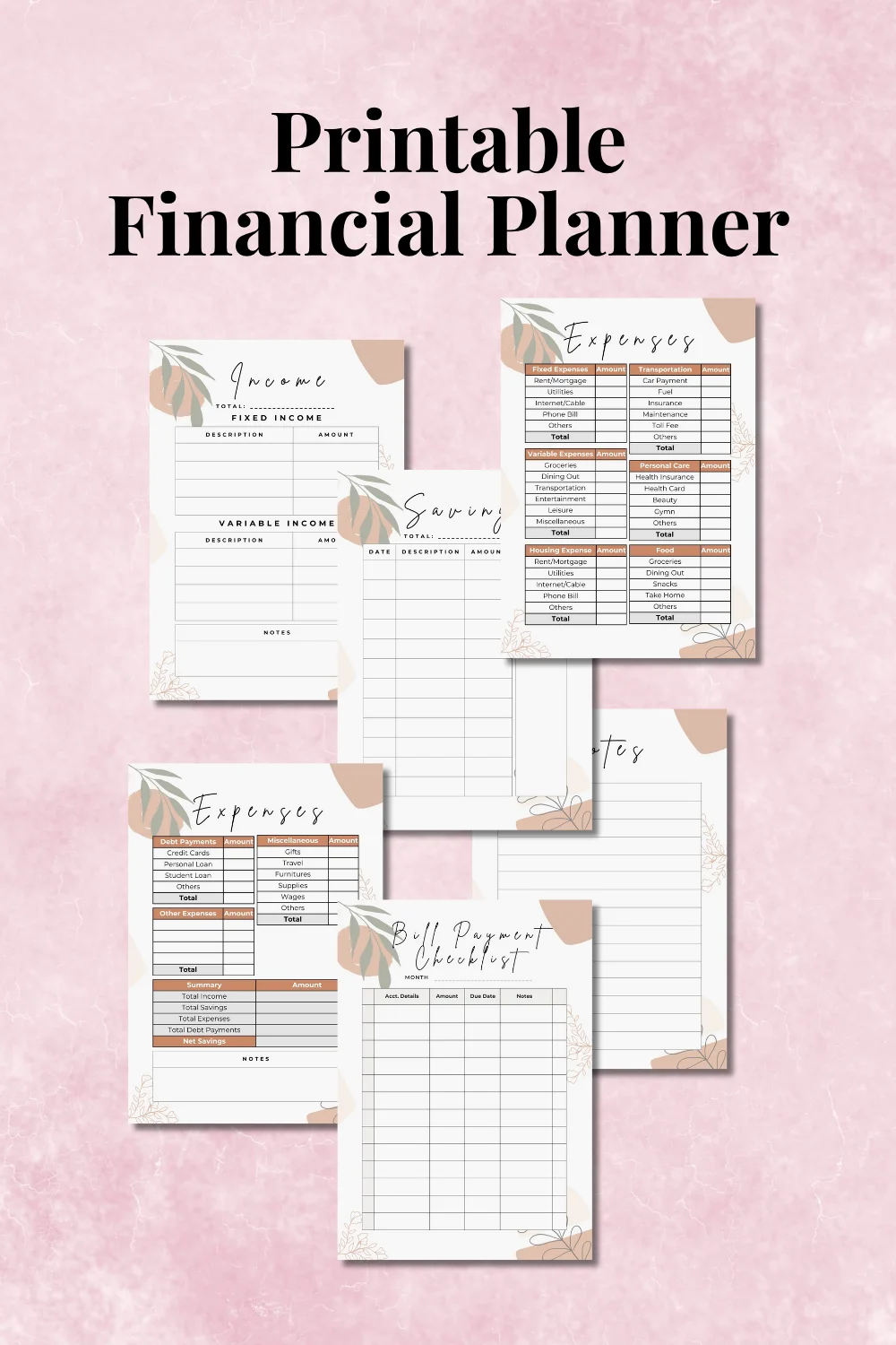 Boho Financial Planner Template | Boho Budget Planner Template product image (2)
