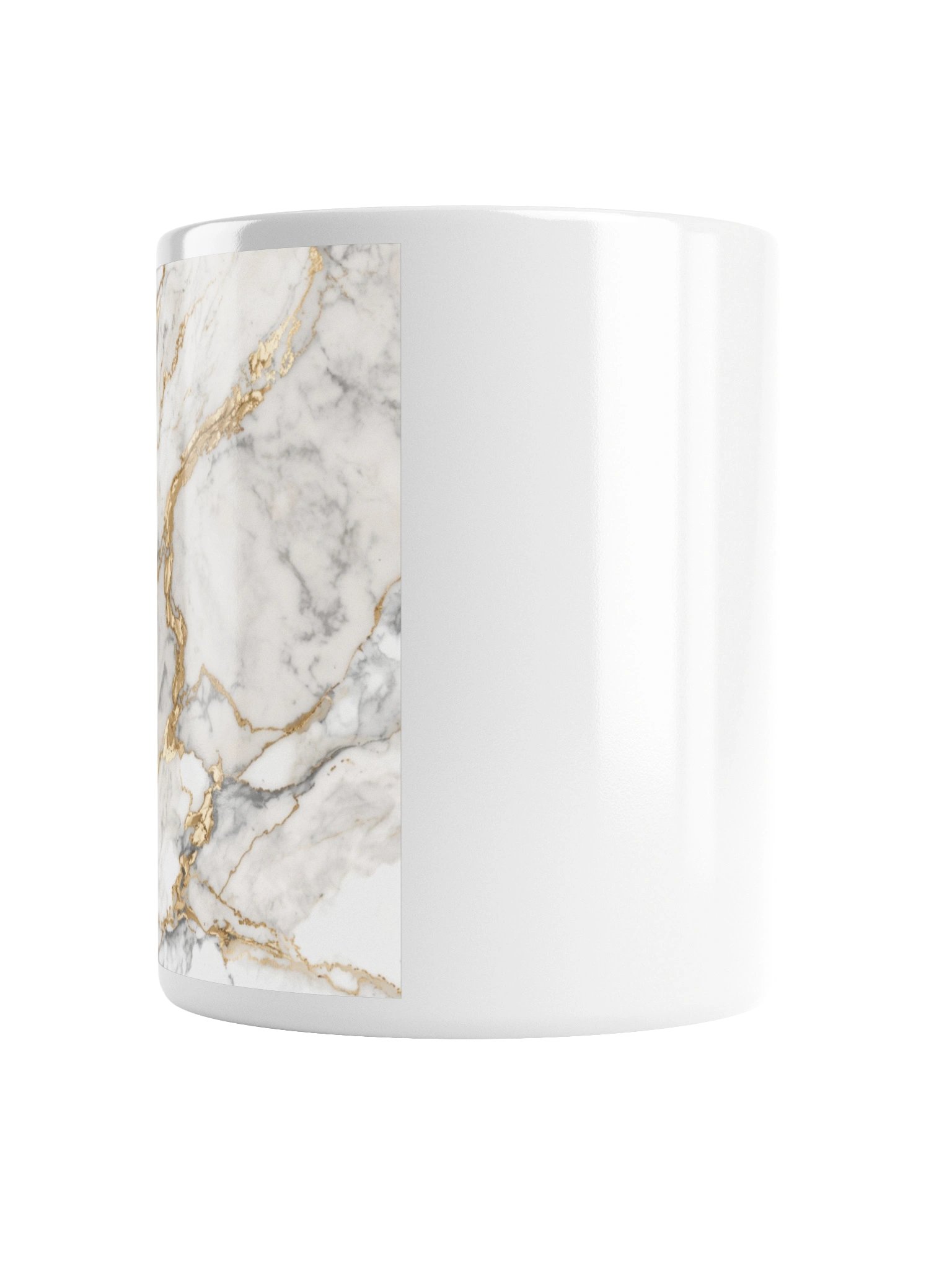Luxury Gray & Gold Glossy Mug | Modern Marble-Inspired Drinkware_11 oz product image (2)