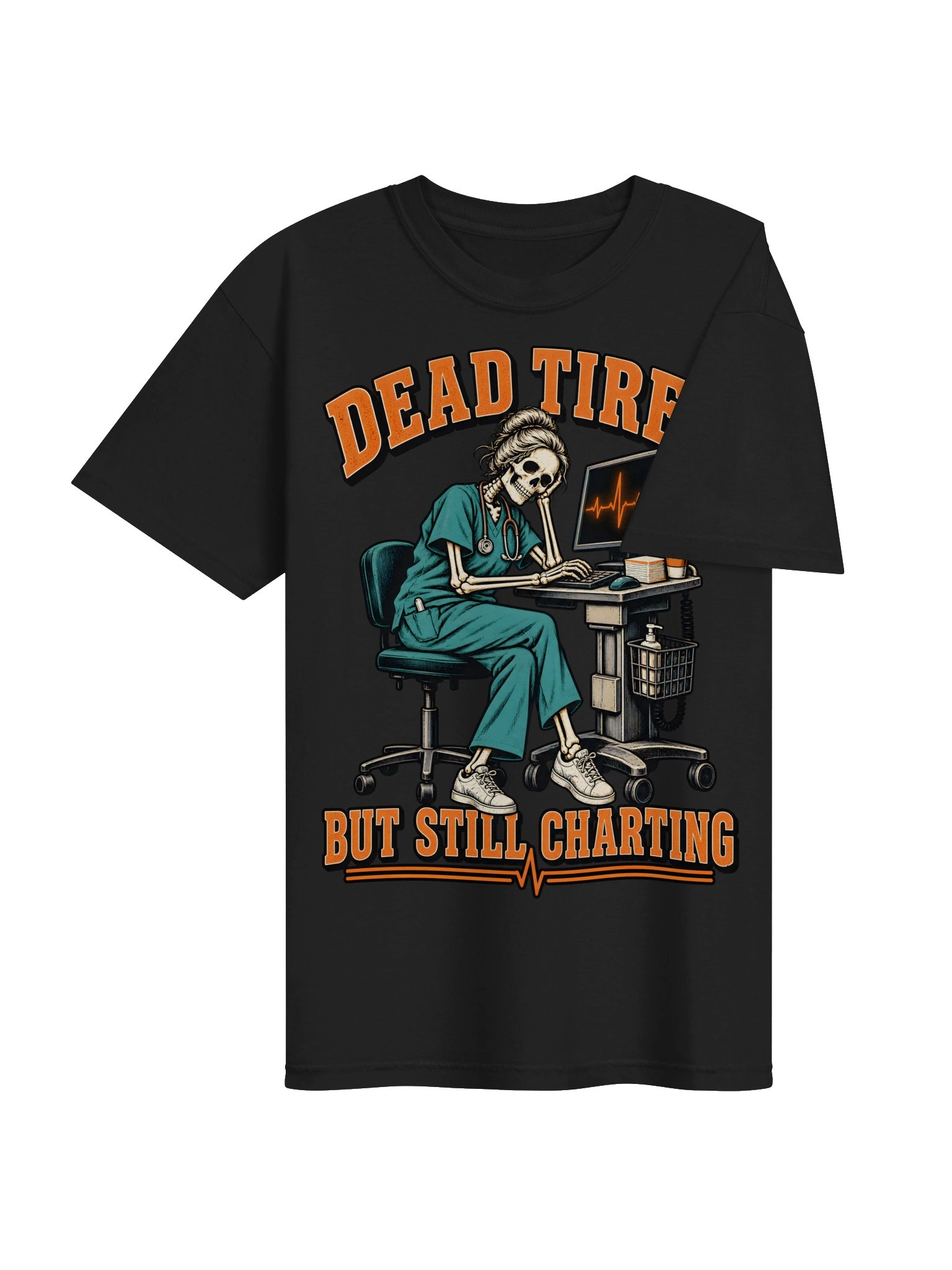 Dead Tired but Still Charting | Halloween Nurse Shirt product image (4)