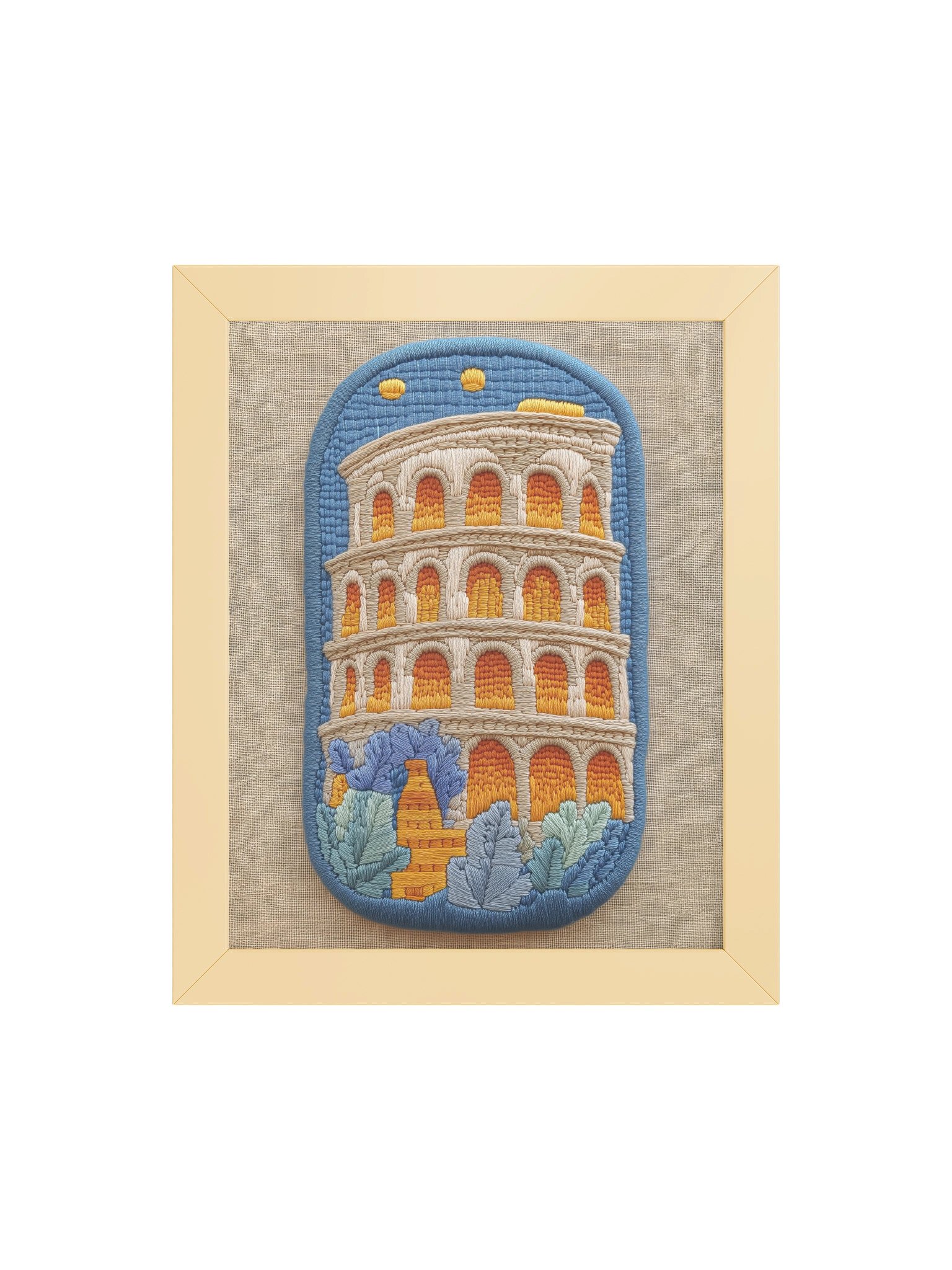 Rome, Remembered | Embroidery-Style Wall Art — Framed Print product image (32)