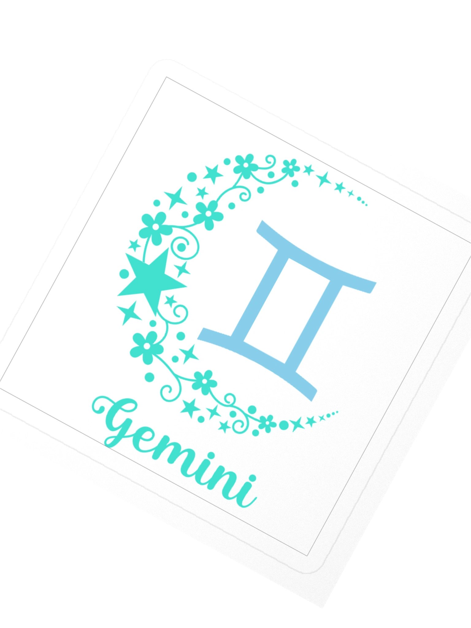 Gemini Zodiac Sticker — Whimsical Celestial Script Design product image (2)