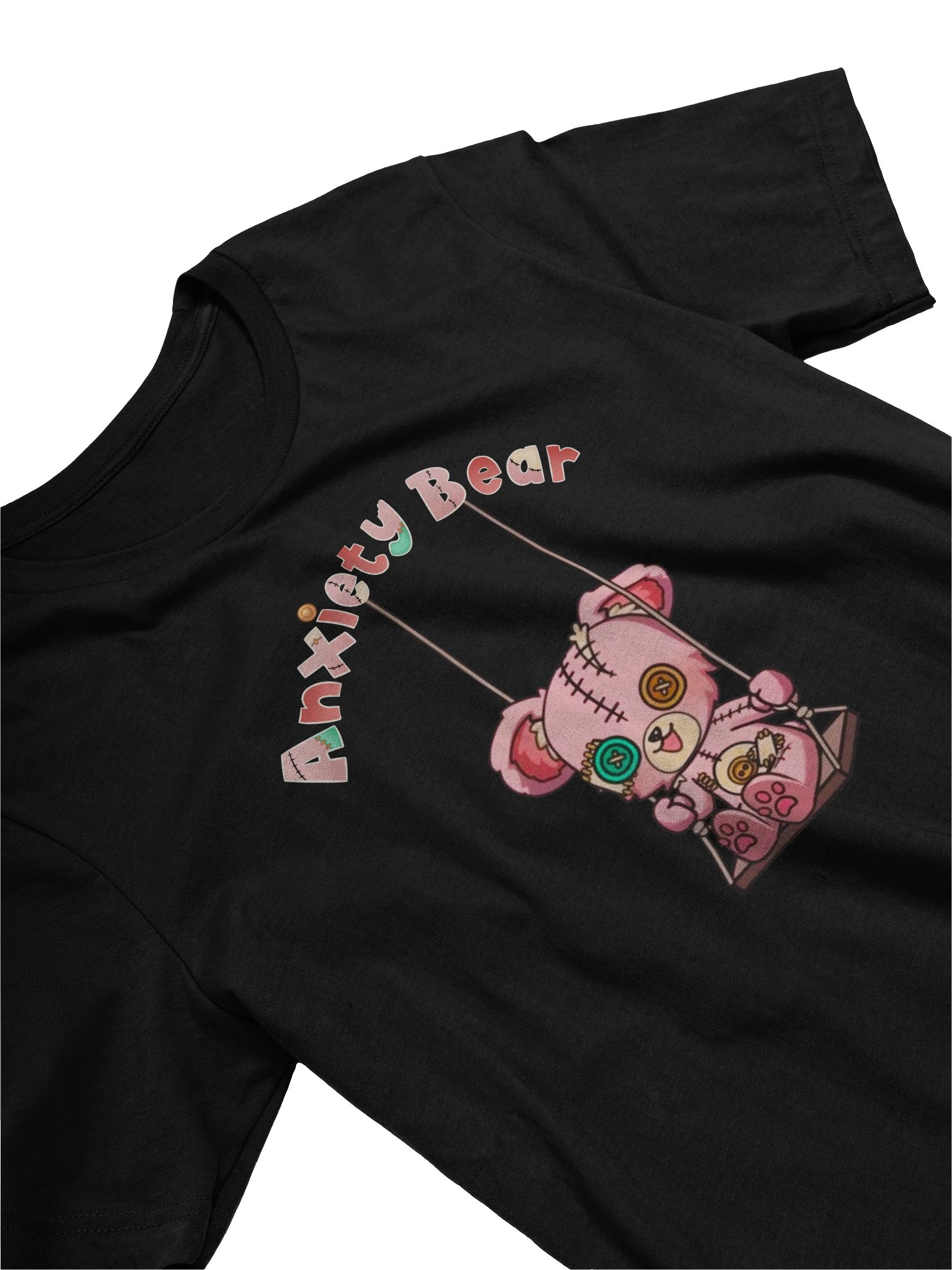 Anxiety Bear Swinging Unisex T-shirt product image (22)