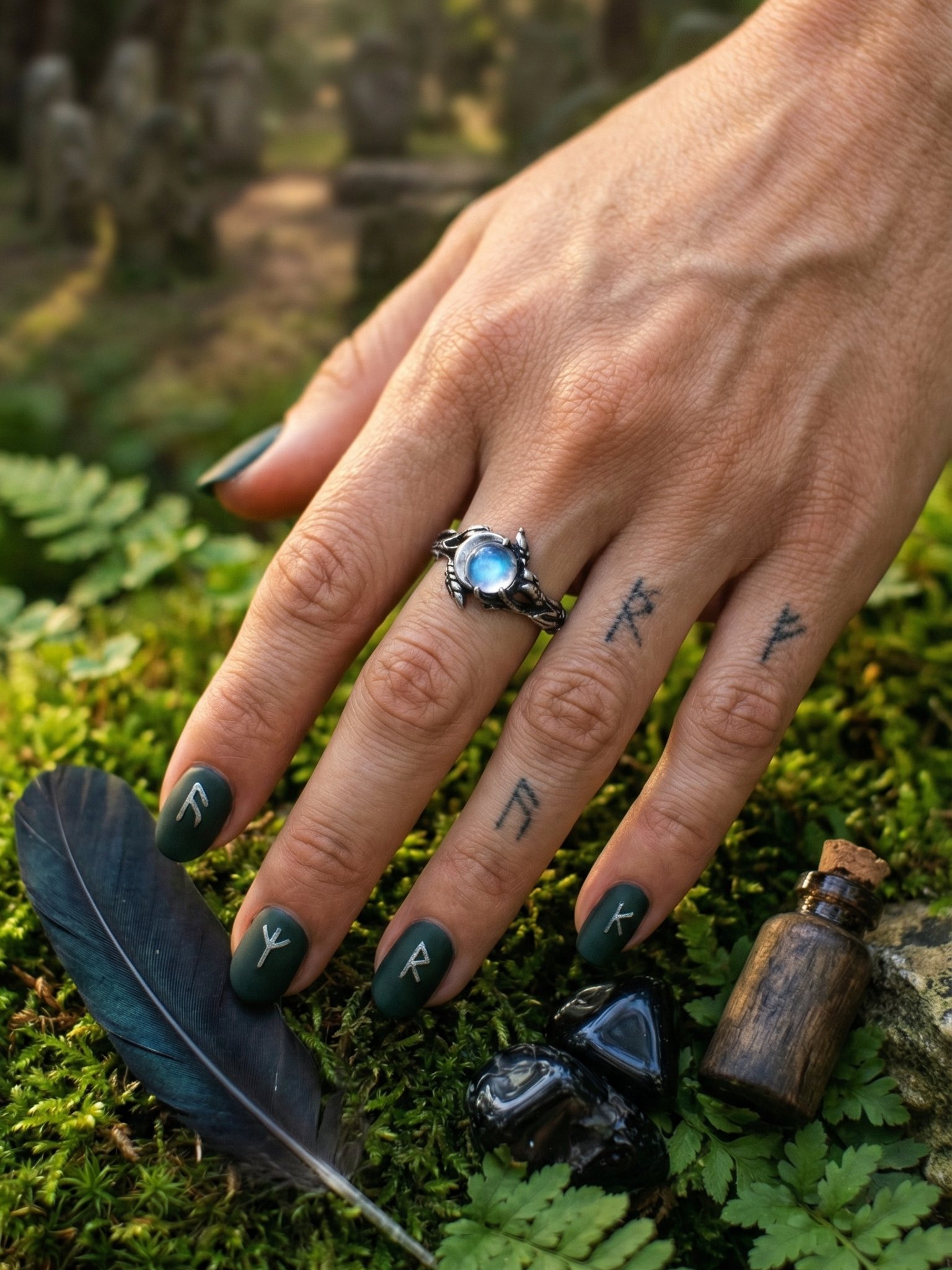 The Oracle's Moonstone & Crescent Ring product image (5)