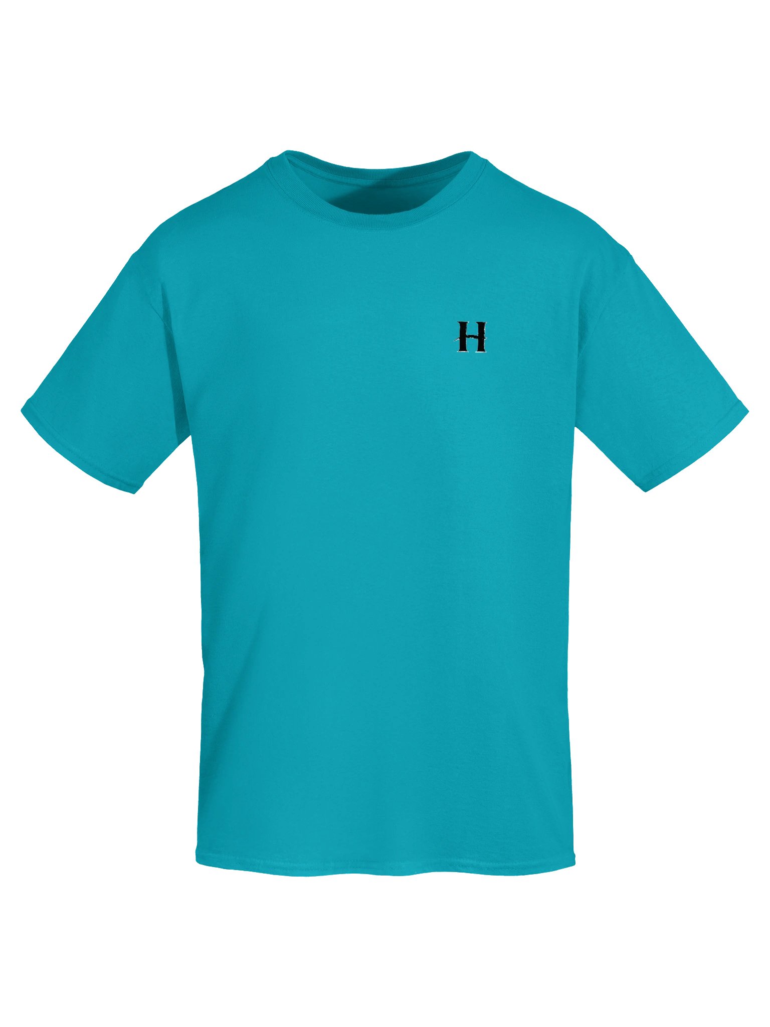 Hidenza H Logo Tee – Teal Blue Oversized Streetwear T-Shirt with Chest Logo product image (5)