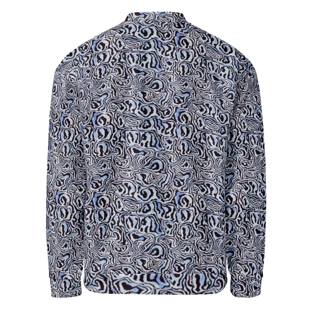Blue Black Snake Pattern Bomber Jacket product image (2)