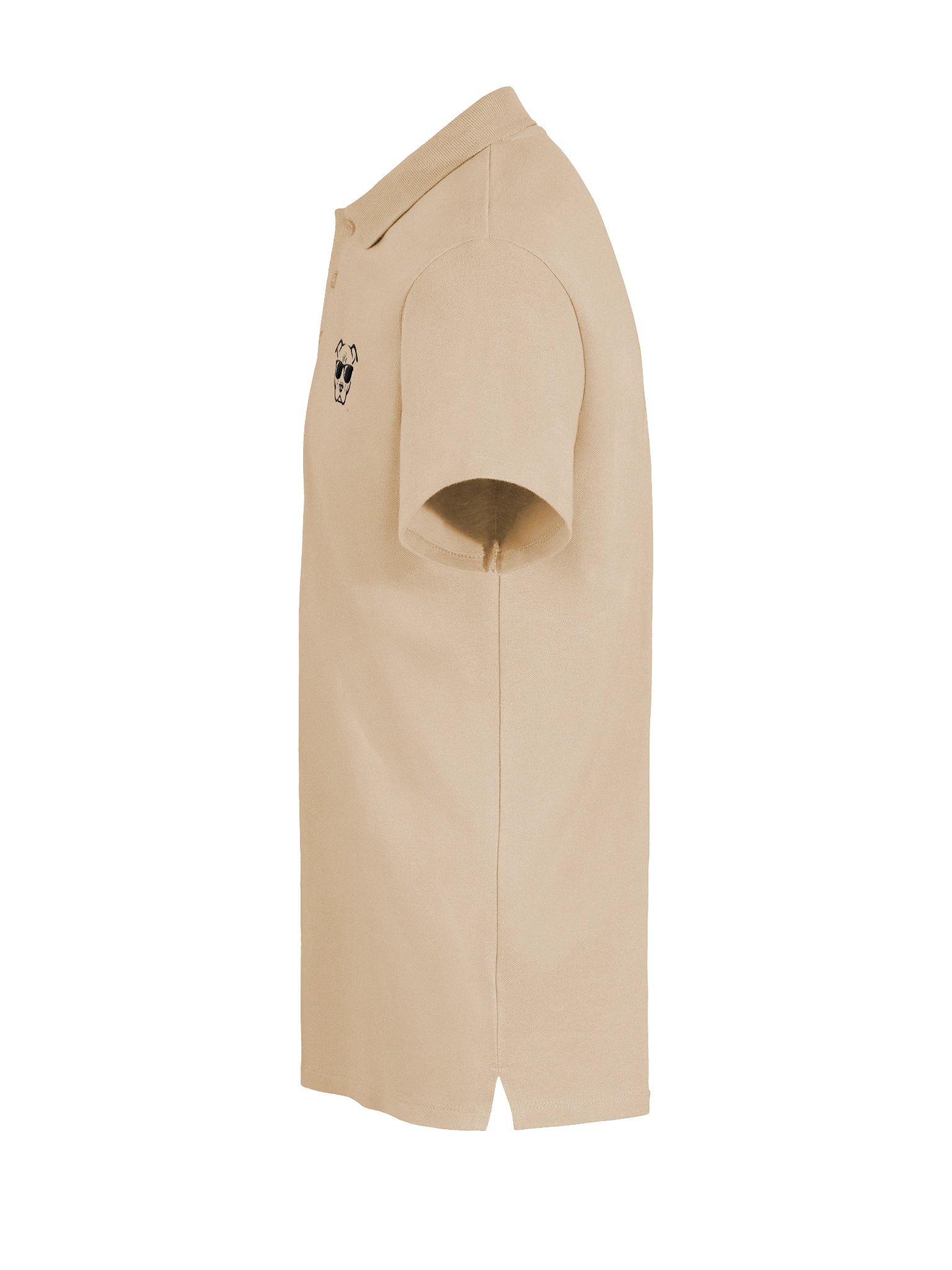 Embroidered Polo Shirt - Pocket and Sleeve - Black on Tan product image (9)