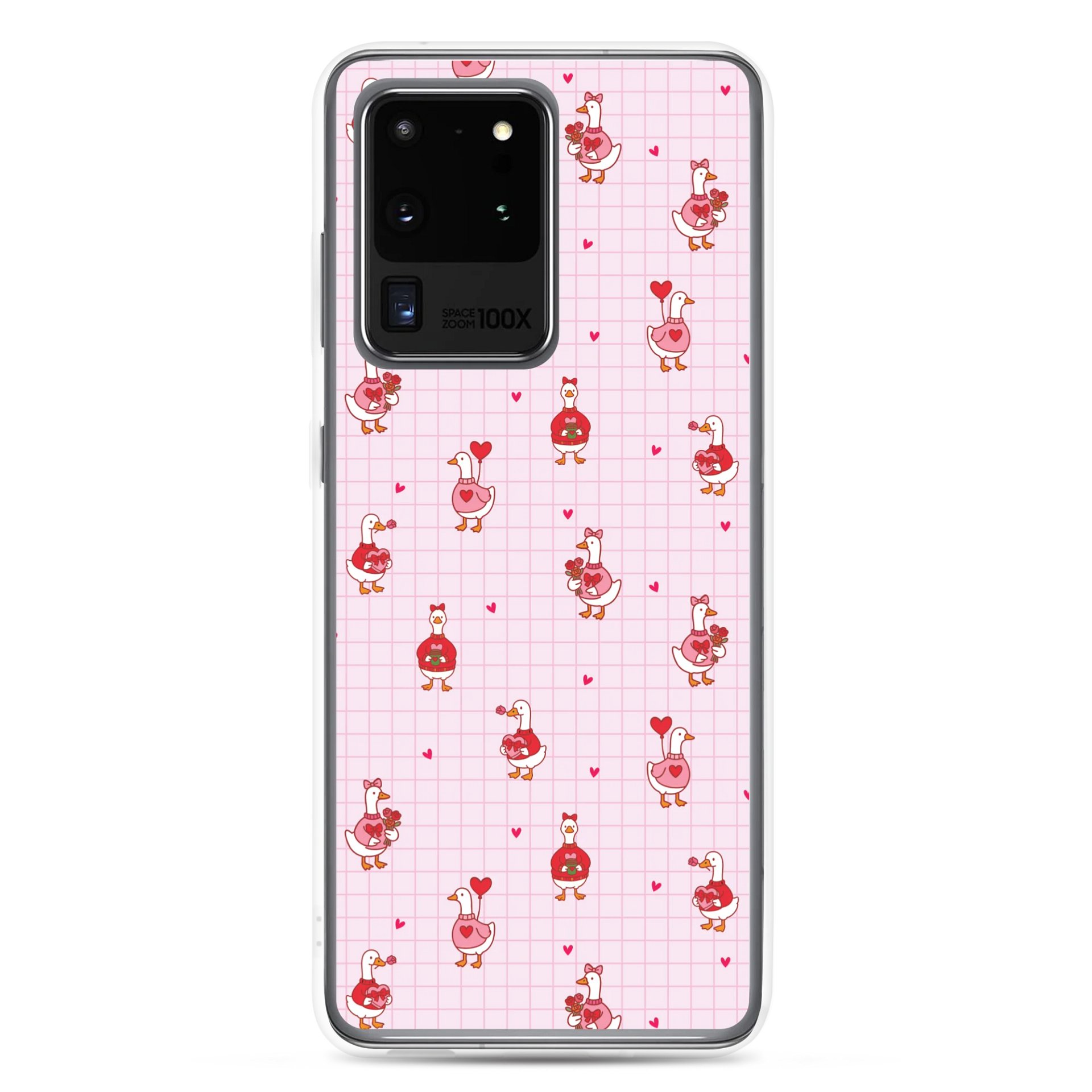 Pink Coquette Valentine Goose Clear Samsung® 20 Plus, FE, 20 Ultra, 20, 21 FE, 21, 21 Plus, 21 Ultra, 22, 22 Plus, 22 Ultra, 23, 23 Ultra, 23 Plus, 24 Plus, 24, 24 Ultra, 25 Plus, 25 Ultra, 25 Cases. product image (1)