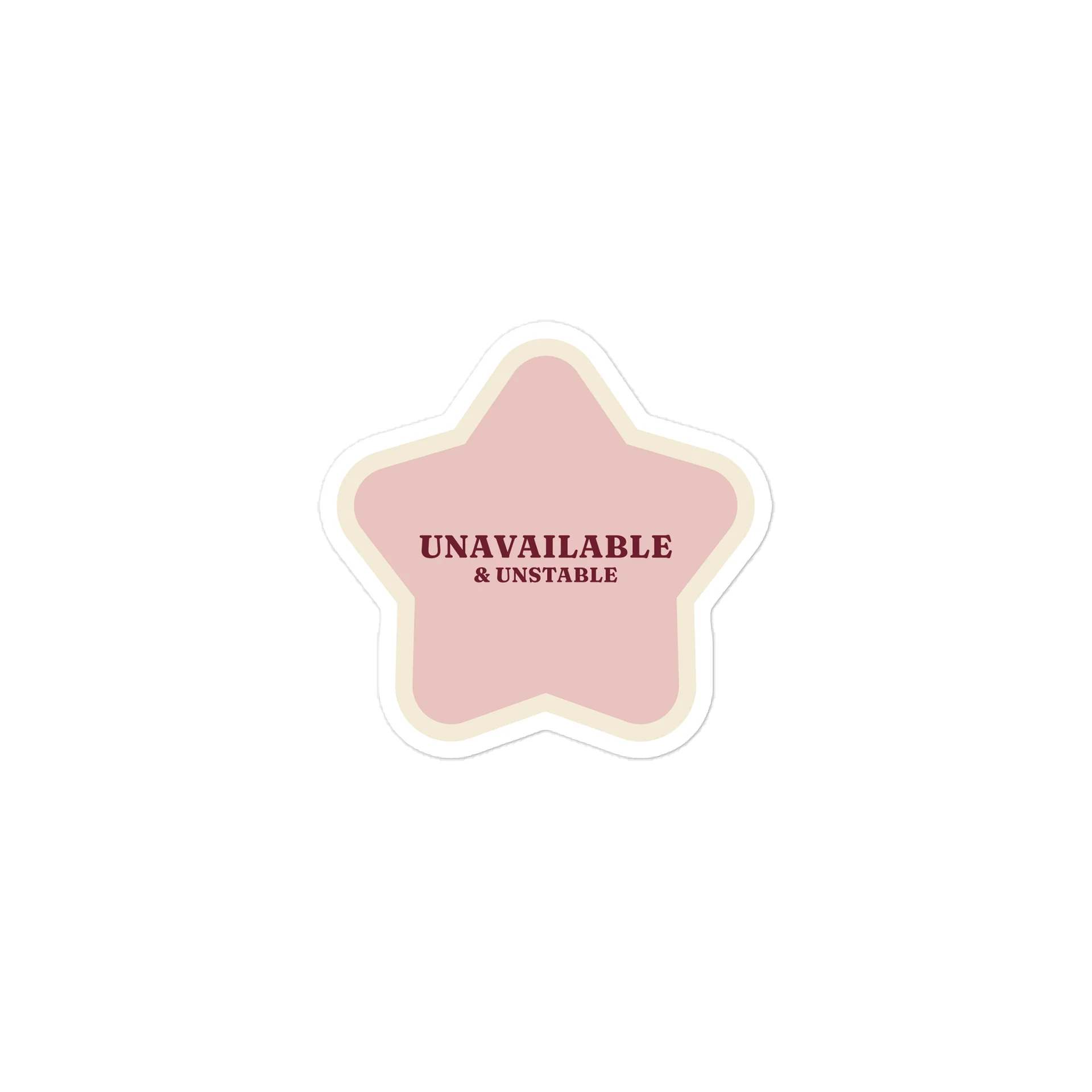 Unavailable & Unstable Star Sticker - Pink product image (1)