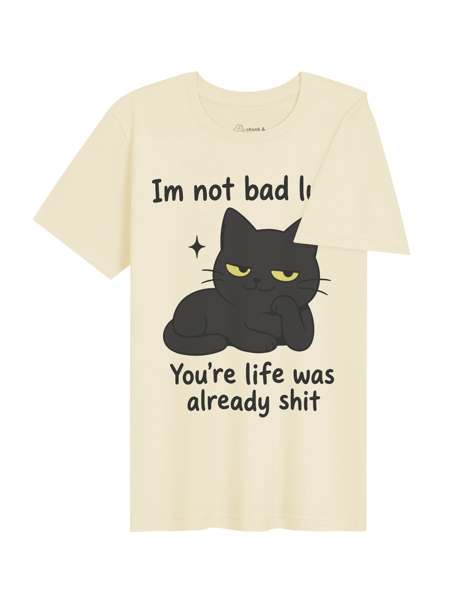 Funny Black Cat T-Shirt – “I’m Not Bad Luck” Sarcastic Cat Lover Shirt product image (6)