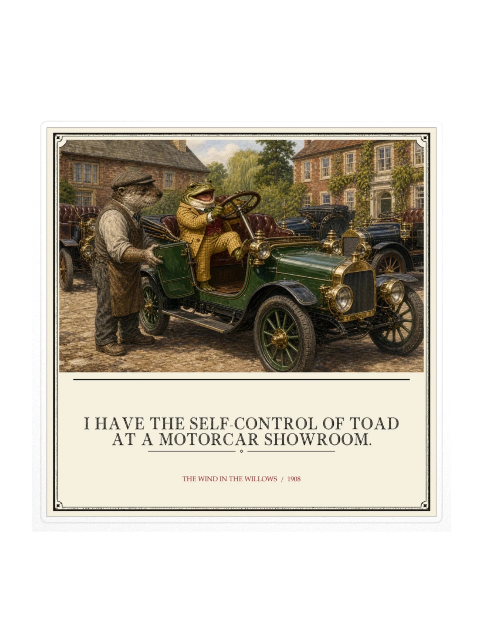 Have Self Control Toad At Motorcar Showroom -- The Wind in the Willows Sticker product image (1)
