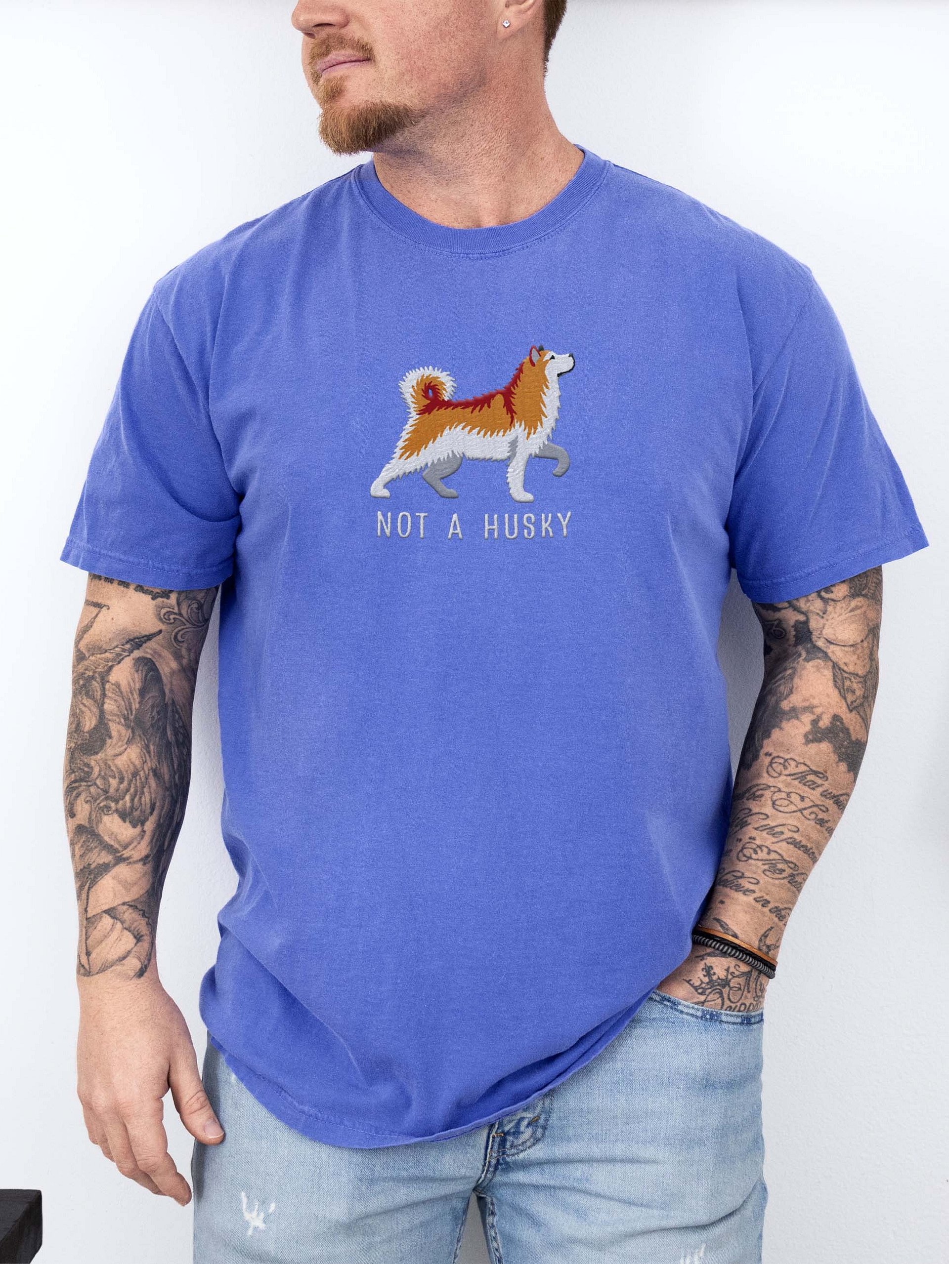 Not a Husky T-Shirt(Embroidered) of an Alaskan Malamute(Brown & White) product image (2)