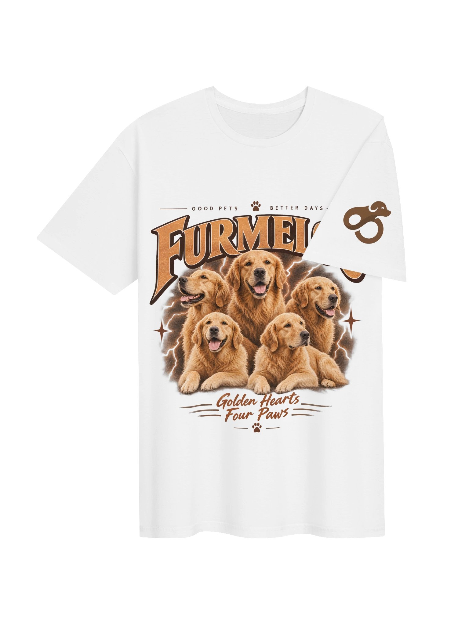Furmeloo Golden Hearts Four Paws T-Shirt product image (4)