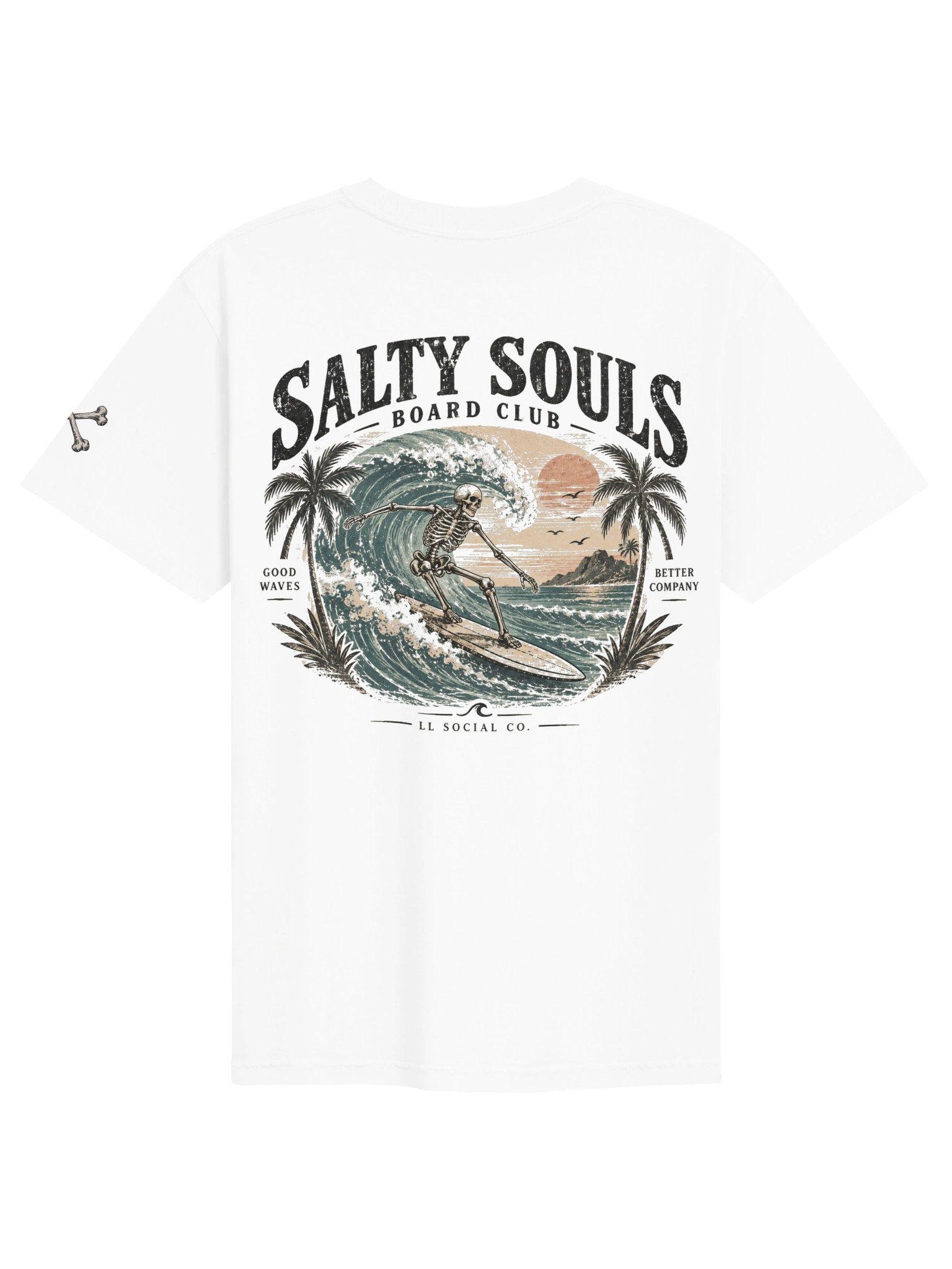 Salty Souls Board Club Comfort Colors Tee — Coastal Skellie Edit product image (2)