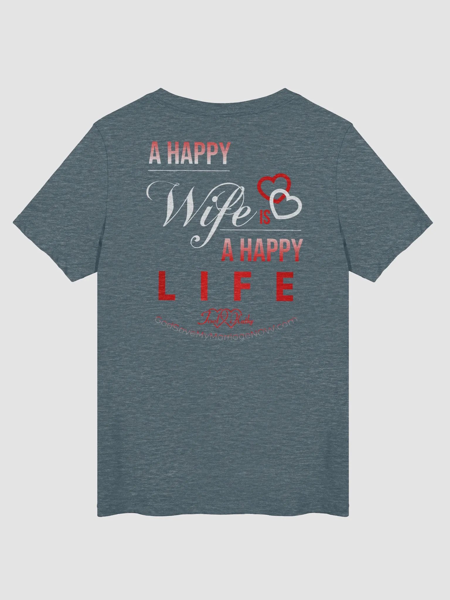 My Husband's Wife is Totally Amazing & A Happy Wife is a Happy Life V-Neck Tee product image (2)