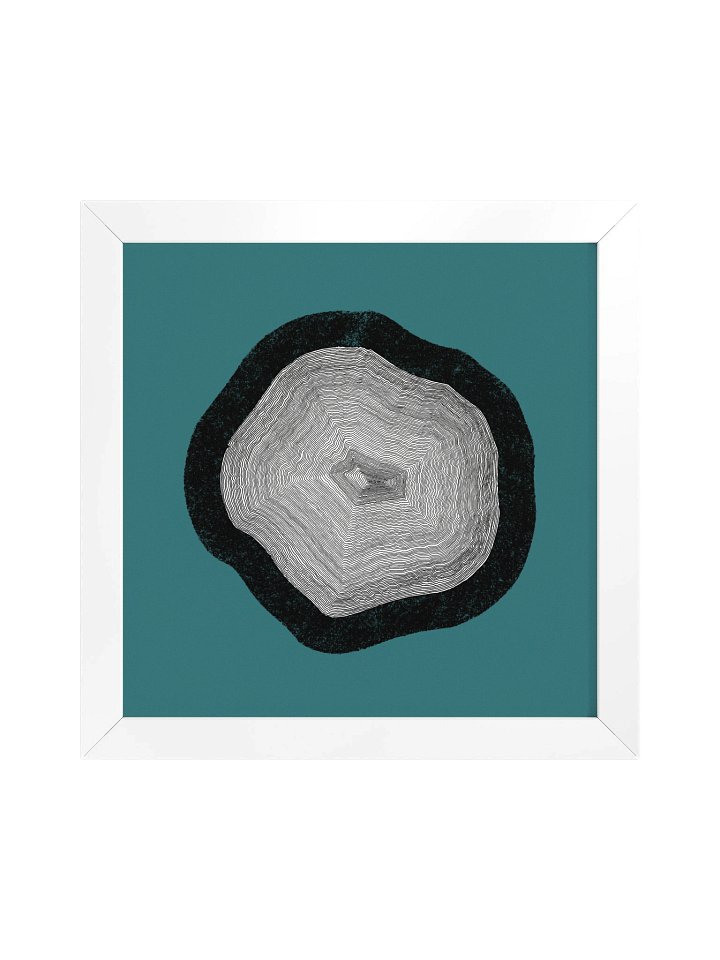 "Layers upon Layers" - Framed Minimalist Art Print - Teal product image (1)