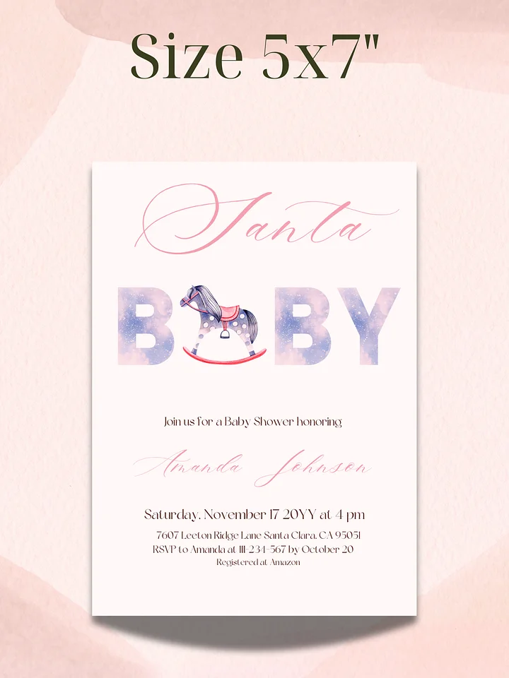 Santa Baby Shower Invitation for Christmas Toy Themed Party, Digital Download Winter Girl Baby Shower Invite, Canva Template product image (2)