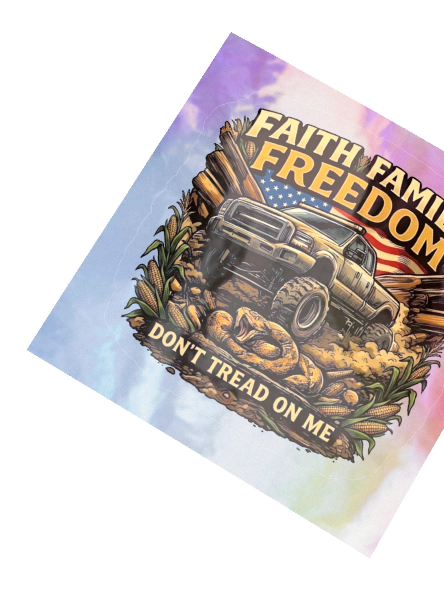 Faith Family Freedom — Holographic Kiss-Cut Sticker Sheet product image (5)