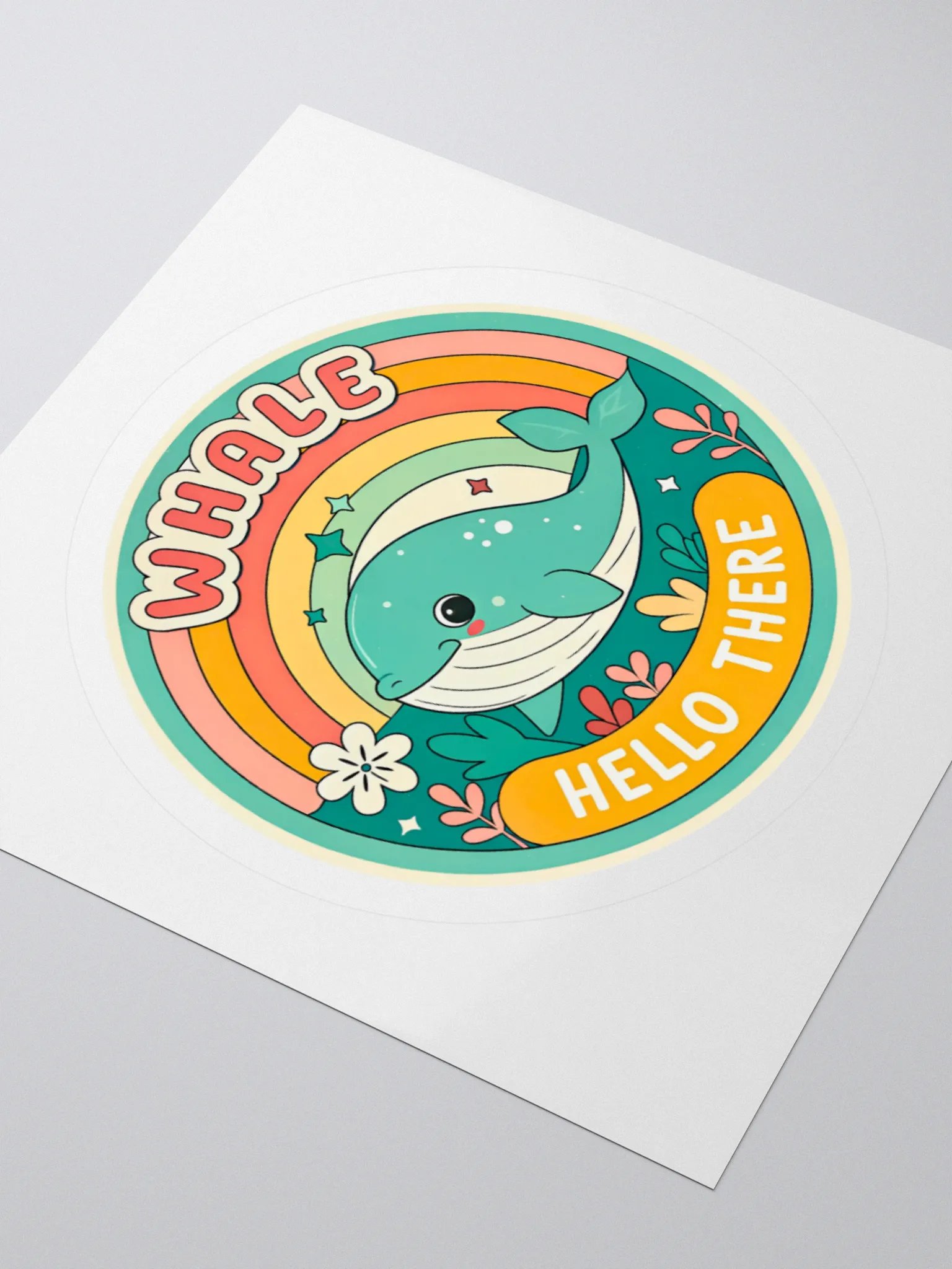 Whale Hello There Kiss Cut Sticker product image (7)