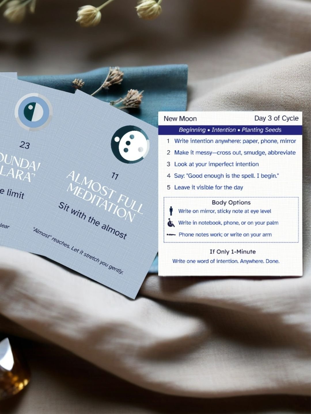Moon Ritual Cards Printable | 30 Quick Practices for Every Body | ADHD Witch | Neurodivergent Friendly product image (1)
