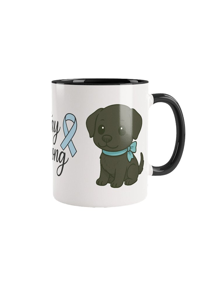 Stay Strong Black Lab Puppy Prostate Cancer Awareness Mug product image (1)