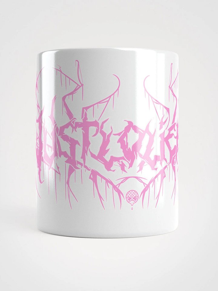 Justloliehh metal logo Pink n White MUG product image (1)