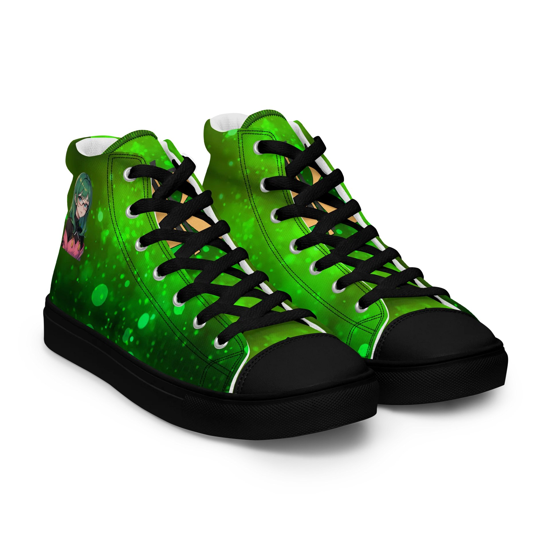 (Green WAIFU) K Women's High Top Canvas Shoes product image (8)