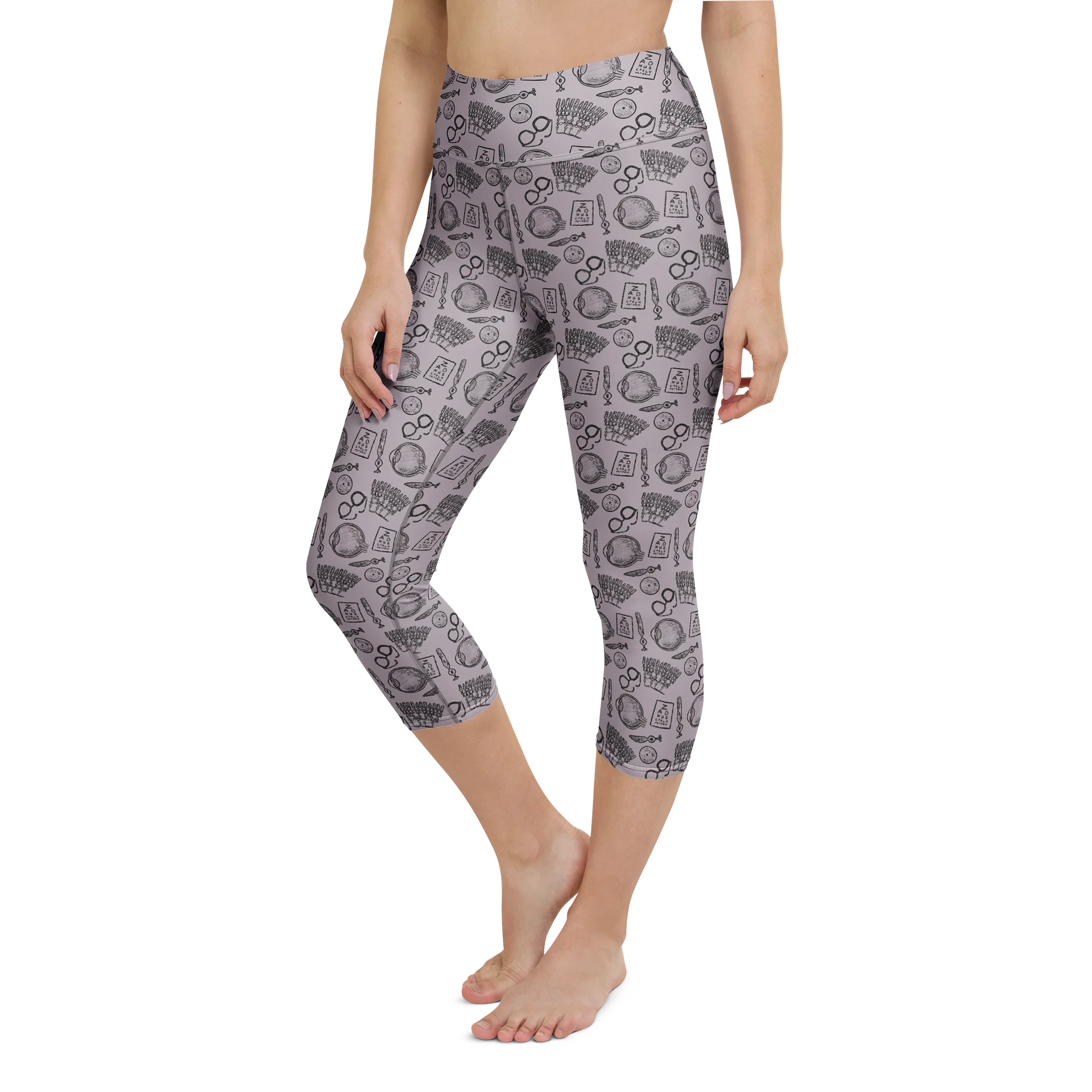 Ophthalmology Sketches High Waisted Capri Leggings product image (6)
