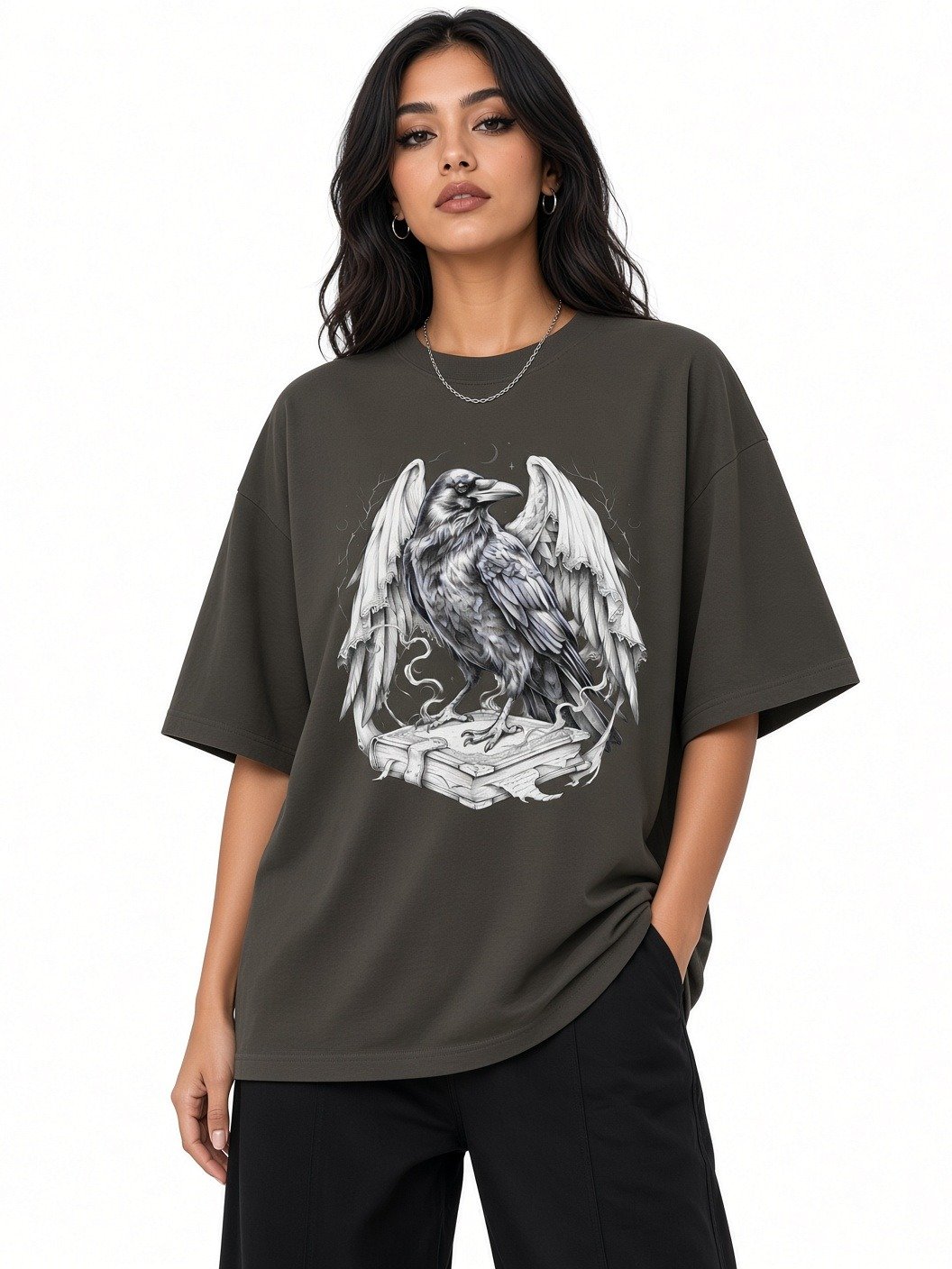 Grimoire Raven // Winged Codex Heavyweight Box Tee product image (1)