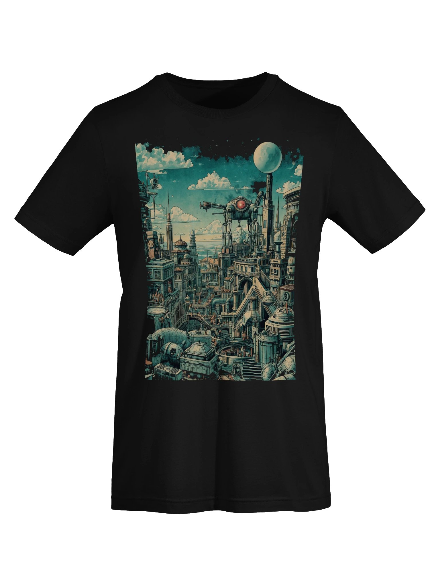Retro-Futurist Cityscape Lightweight T-Shirt product image (4)