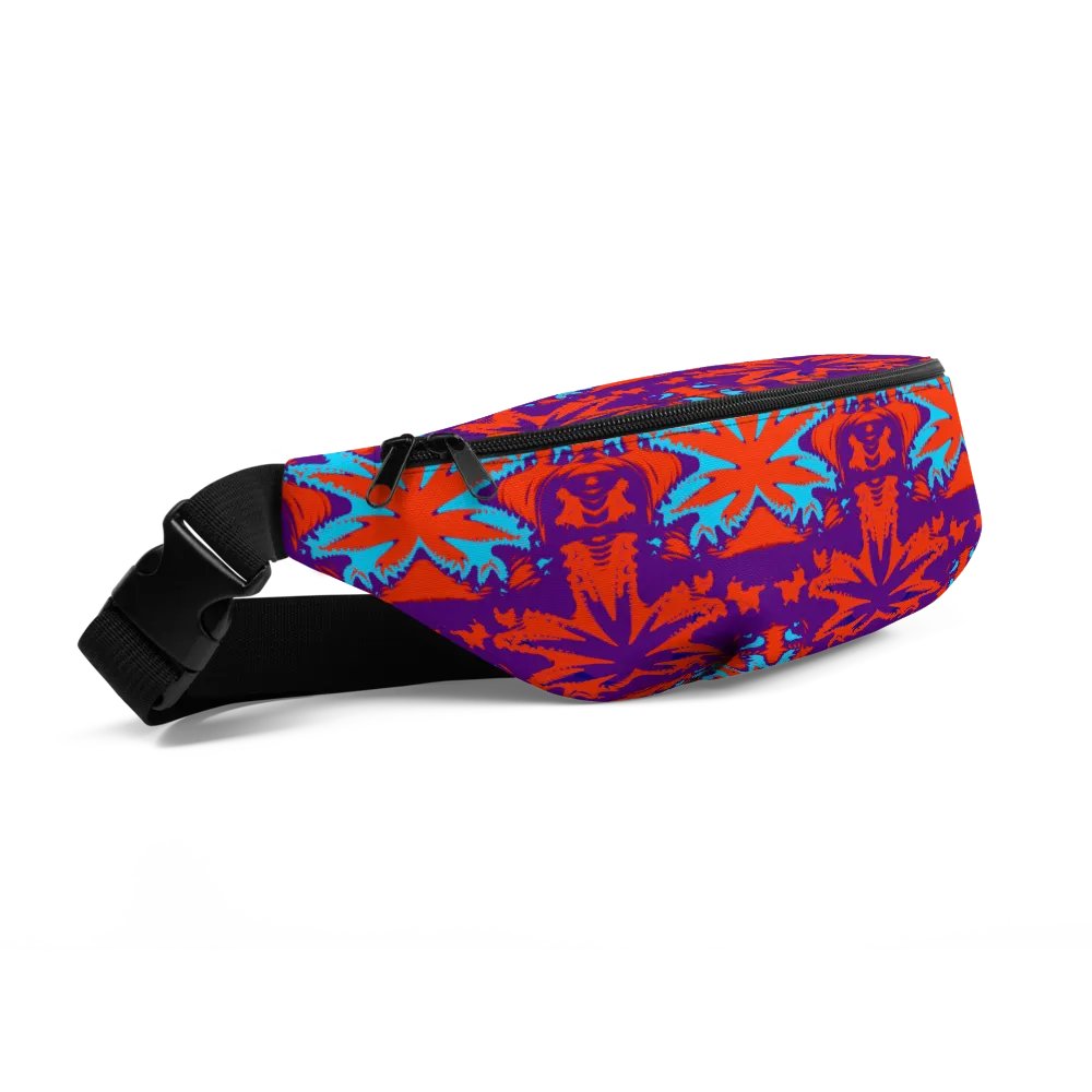Pot Leaf Fanny Pack, Cannabis Art 420 Fashion, Orange Purple Blue Stoner Bag product image (2)
