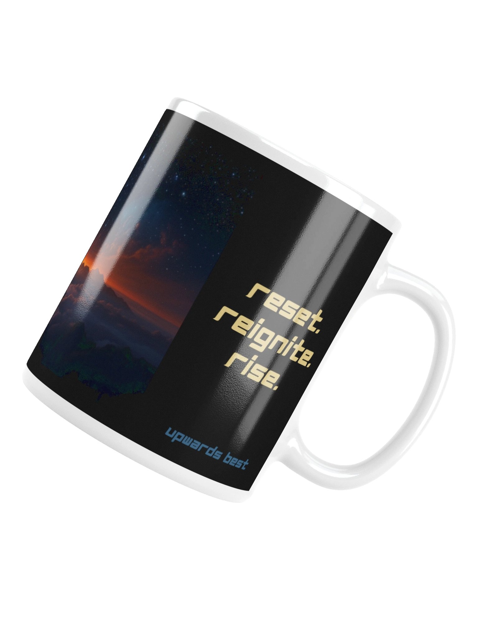 Reset. Reignite. Rise. Momentum Mug – Phoenix Cosmic product image (6)