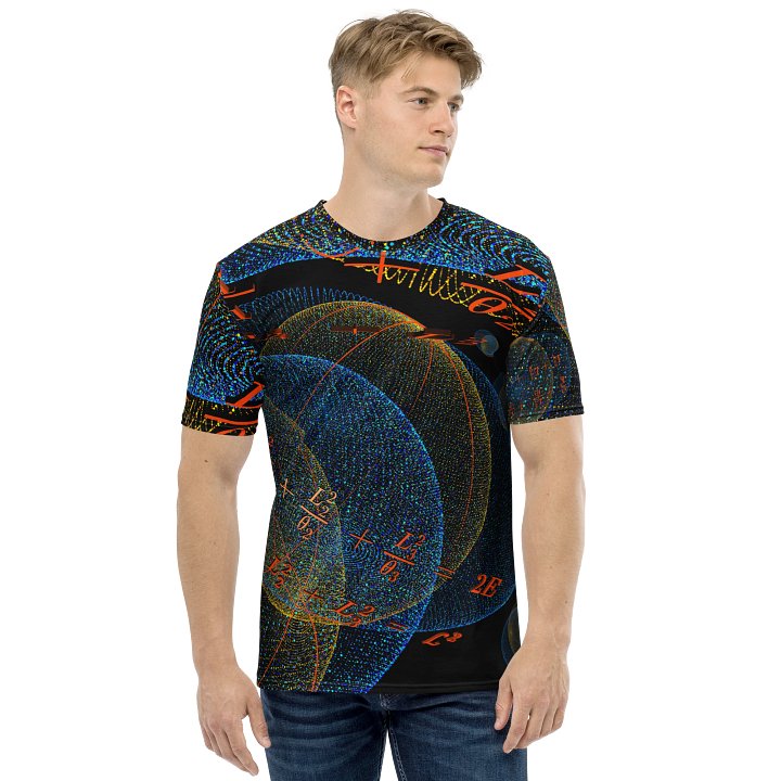 Poinsot's Pixel Spaceship 1 - Physics of the Gyroscope Men's Crew Neck T-Shirt product image (1)
